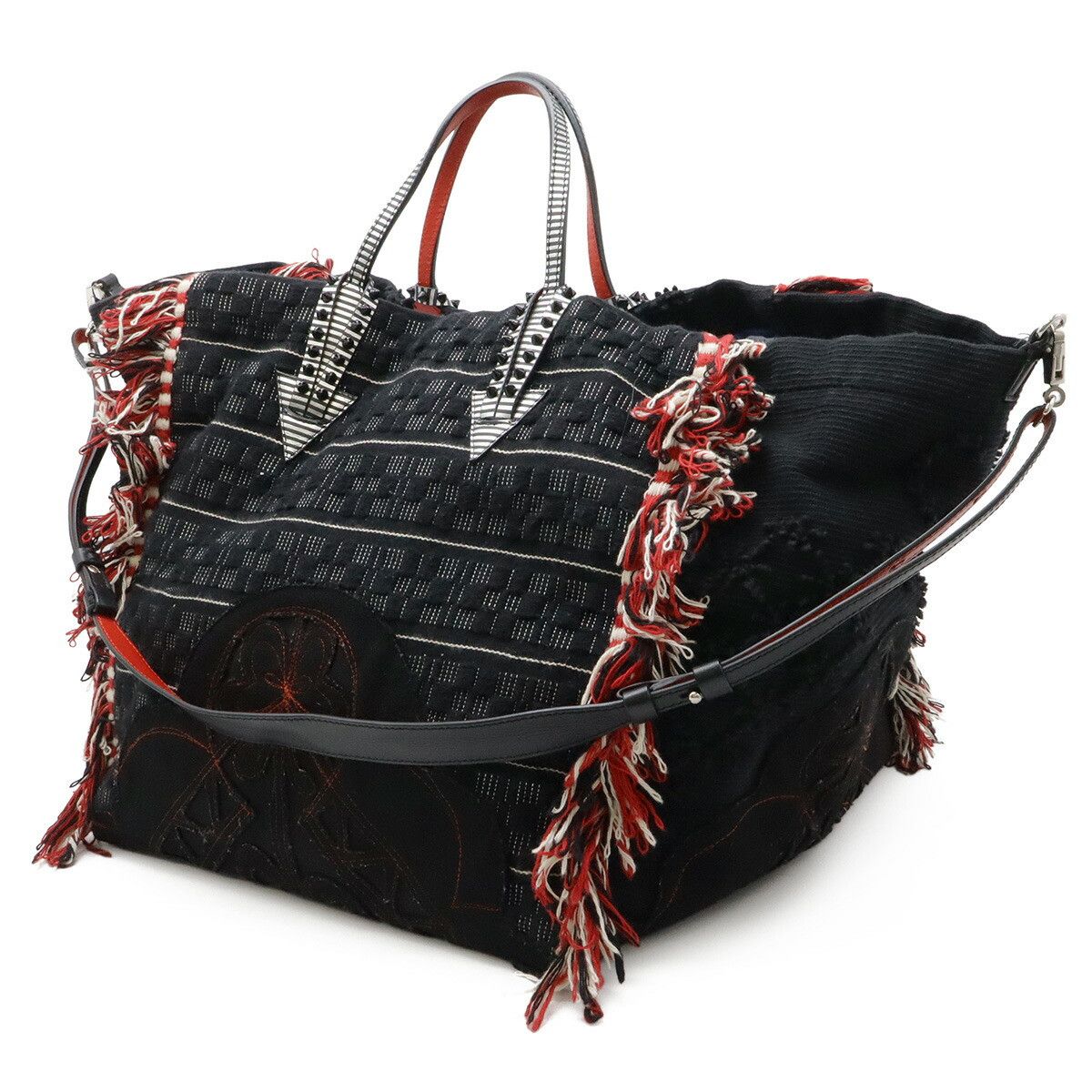 Christian Louboutin Christian Louboutin Christian Louboutin PORTUGABA Canvas Tote Bag Textile Tote Bag 395183 DUTY FREE for USA Size ONE SIZE - 2 Thumbnail