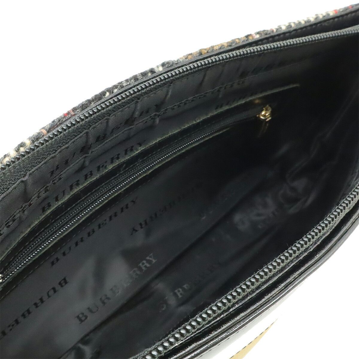 Burberry Burberry Burberry Wool Patent Leather Suede Shoulder Bag Textile Shoulder Bag DUTY FREE for USA Size ONE SIZE - 6 Thumbnail