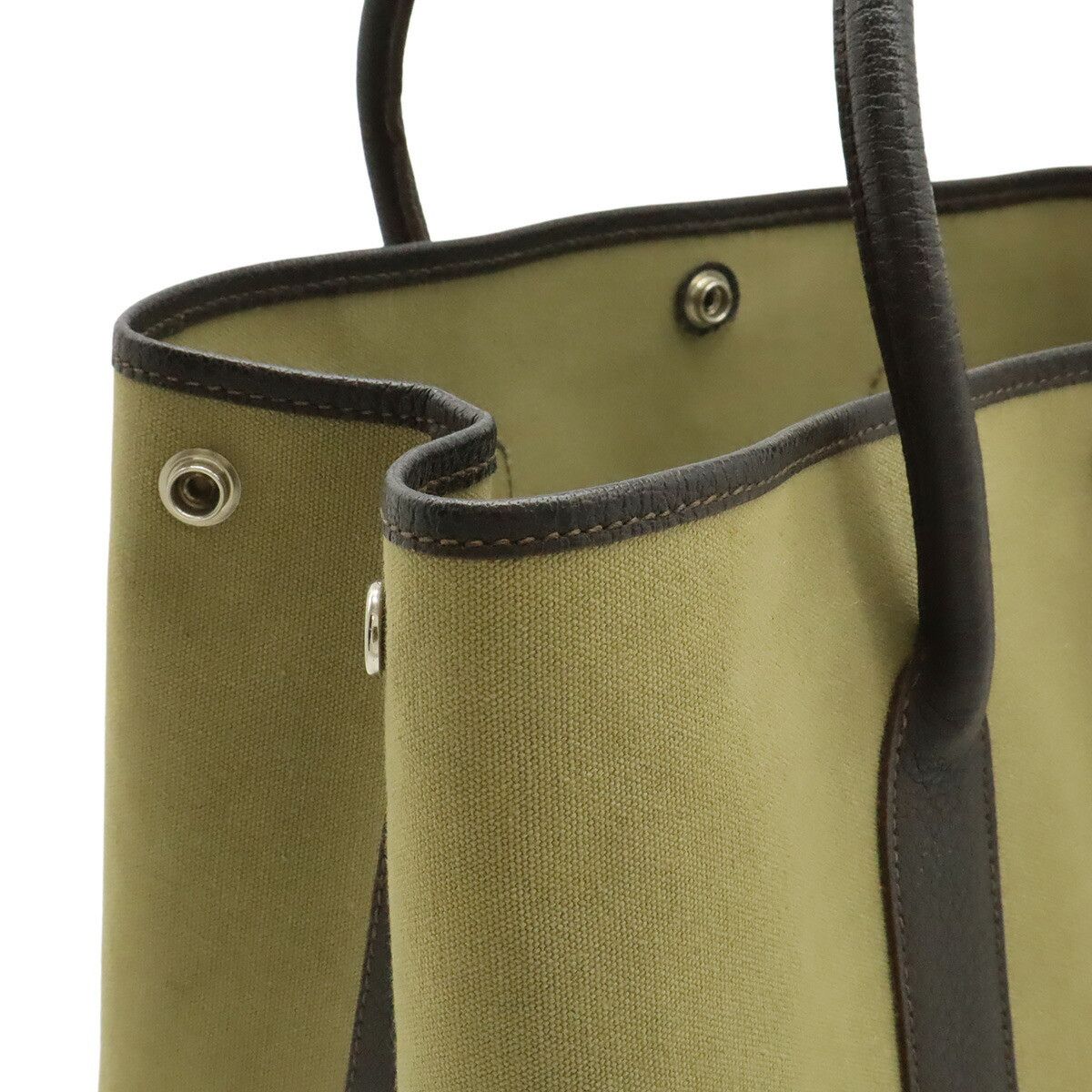 Hermes Hermes Hermes Garden Party PM Canvas Leather Tote Bag Textile Tote Bag Stamp P (2012) DUTY FREE for USA Size ONE SIZE - 4 Thumbnail