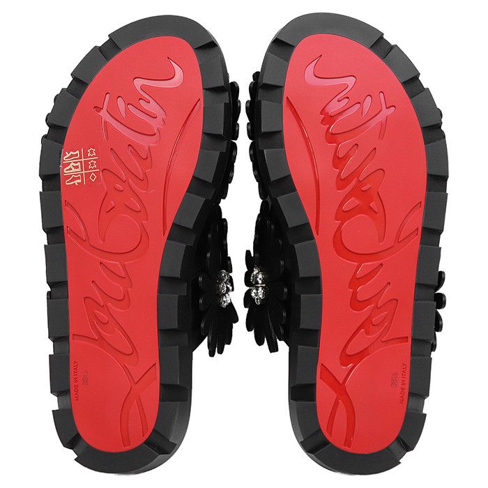 Christian Louboutin Christian Louboutin Christian Louboutin FLORA COOL FLAT leather sandals Leather Shoes 3240159 DUTY FREE for USA Size ONE SIZE - 8 Thumbnail