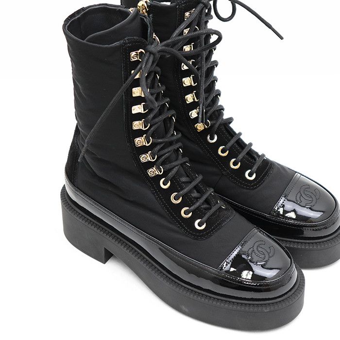Chanel Chanel Chanel Fabric Leather Boots Leather Shoes G38086 DUTY FREE for USA Size ONE SIZE - 11 Thumbnail
