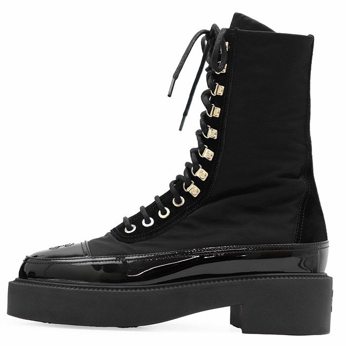 Chanel Chanel Chanel Fabric Leather Boots Leather Shoes G38086 DUTY FREE for USA Size ONE SIZE - 4 Thumbnail
