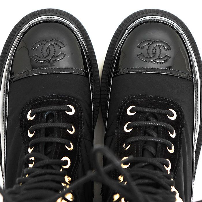 Chanel Chanel Chanel Fabric Leather Boots Leather Shoes G38086 DUTY FREE for USA Size ONE SIZE - 7 Thumbnail