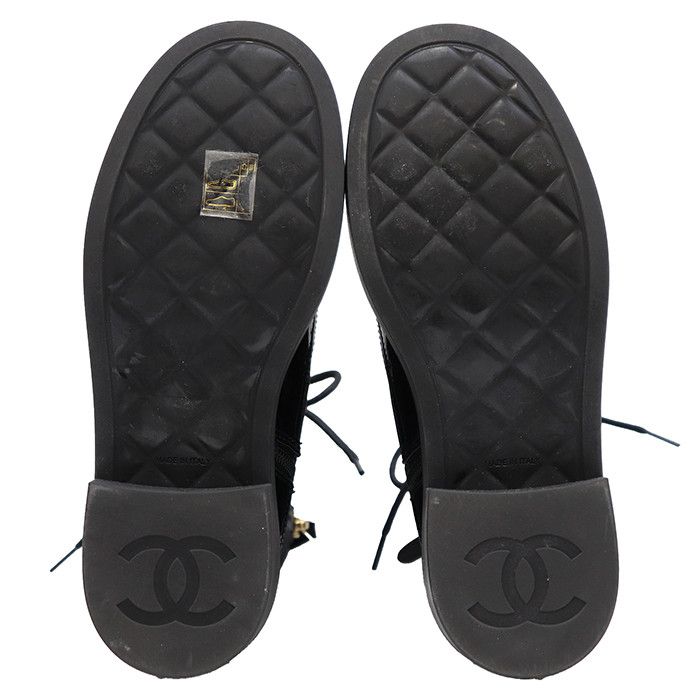 Chanel Chanel Chanel Fabric Leather Boots Leather Shoes G38086 DUTY FREE for USA Size ONE SIZE - 8 Thumbnail