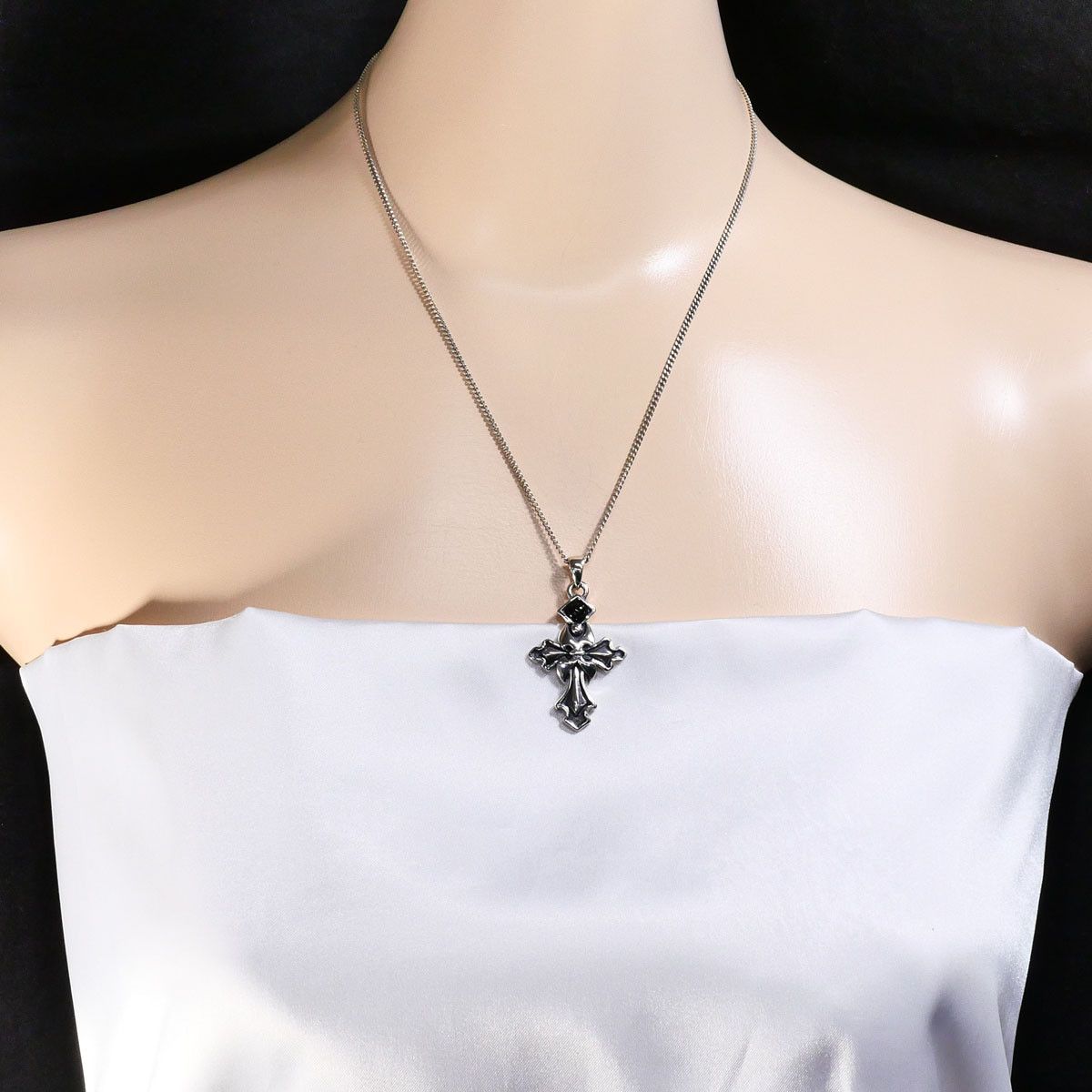 Other Other Silver 925 Natural Stone Cross Necklace Precious Metal Necklace DUTY FREE for USA Size ONE SIZE - 5 Thumbnail