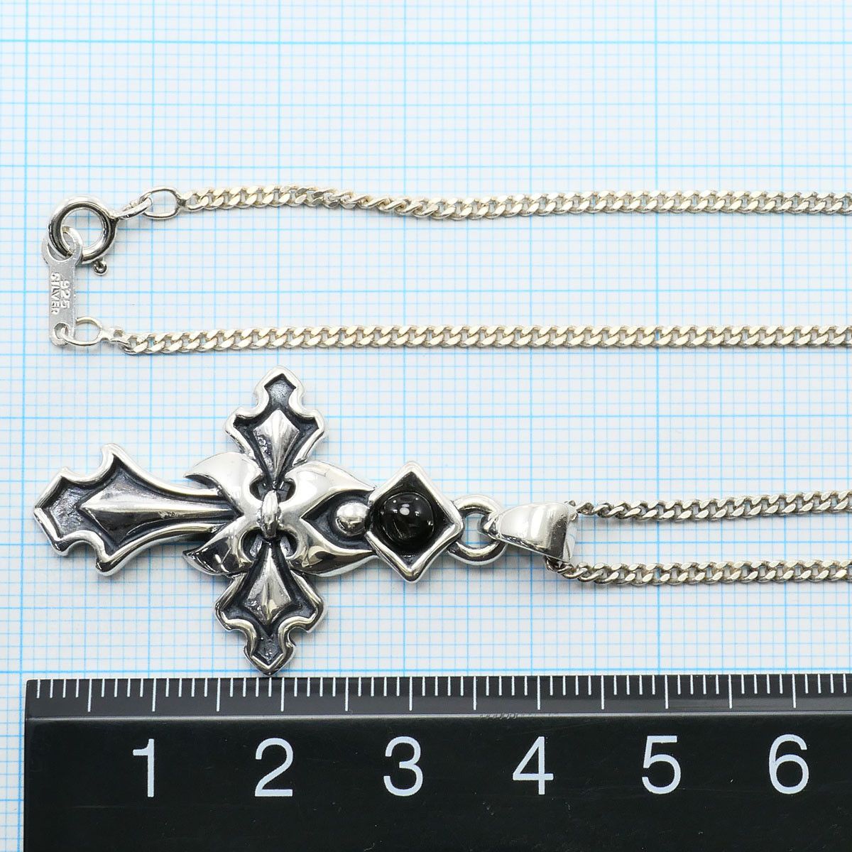 Other Other Silver 925 Natural Stone Cross Necklace Precious Metal Necklace DUTY FREE for USA Size ONE SIZE - 4 Thumbnail