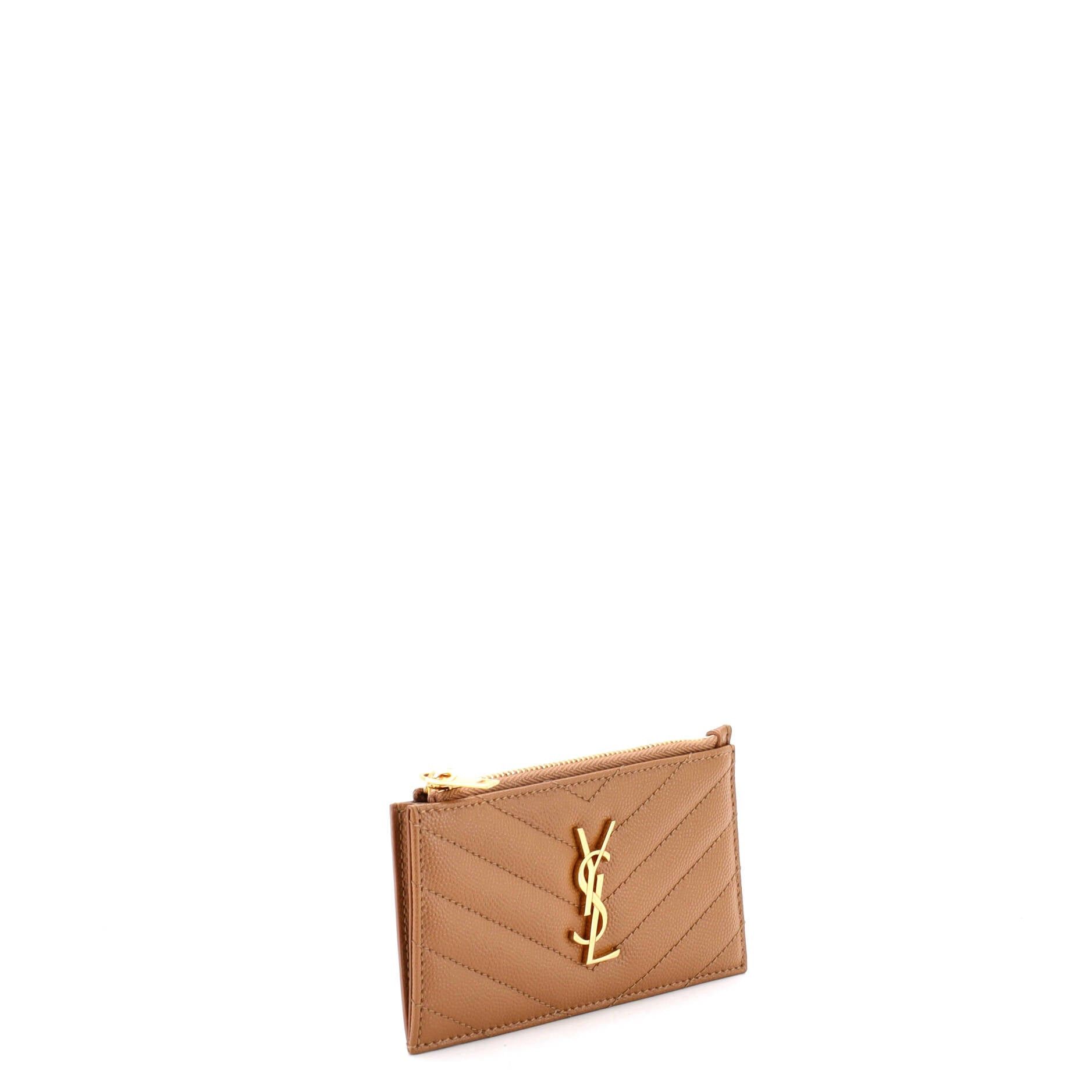 Saint Laurent Paris Monogram Fragments Zip Card Holder Size ONE SIZE - 2 Thumbnail