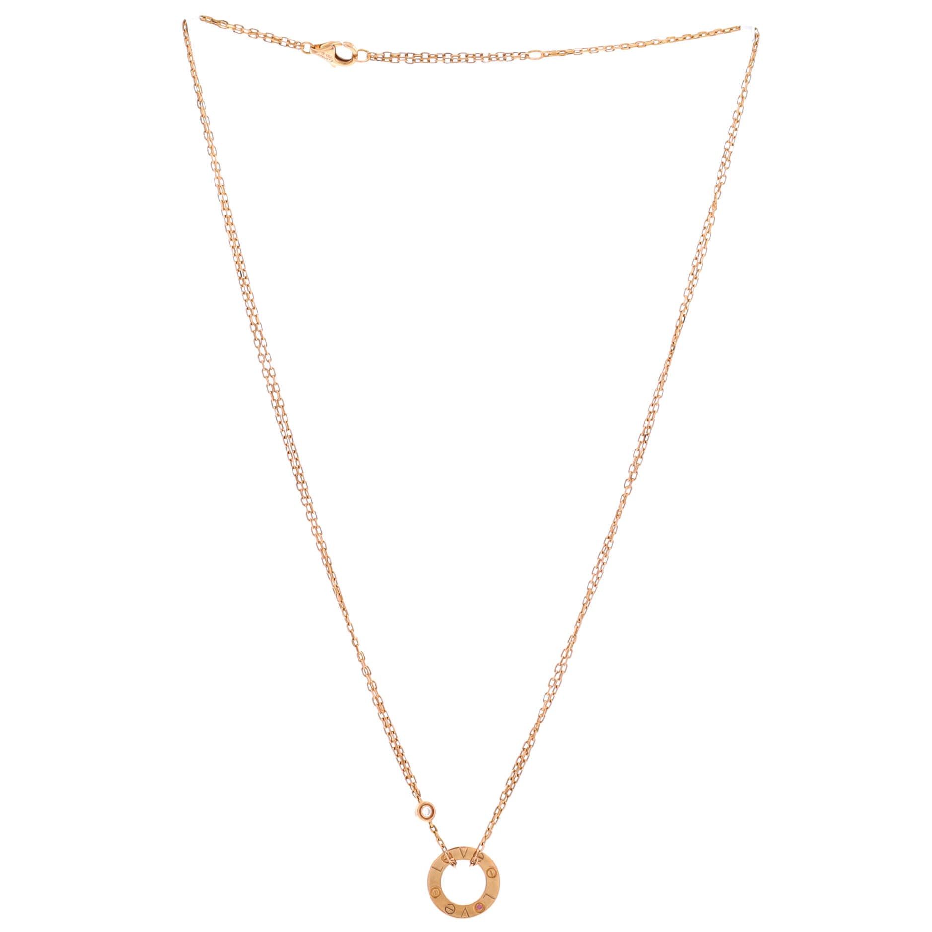 Cartier 2 Diamonds Love Pendant Necklace Size ONE SIZE - 2 Thumbnail