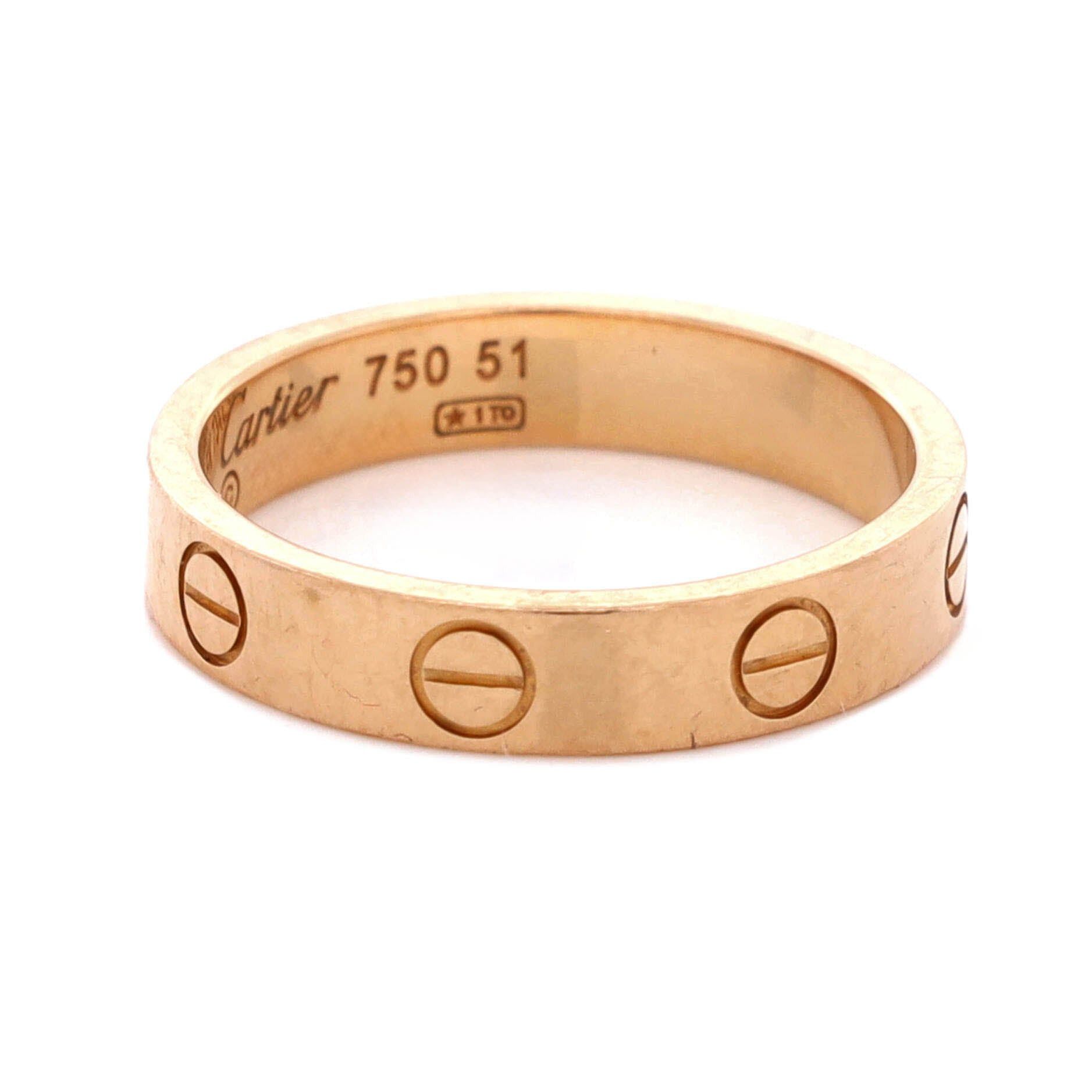 Cartier Love Wedding Band Ring Size ONE SIZE - 3 Thumbnail