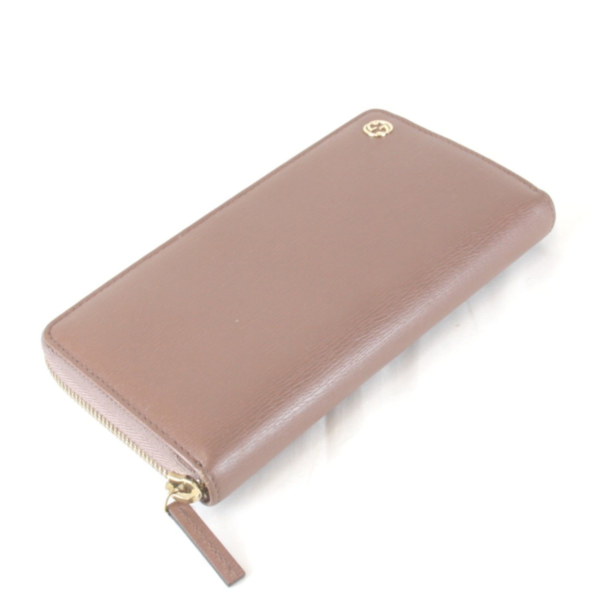 Gucci GUCCI Interlocking Round 309705・534563 Long Wallet Leather Pink Greige Women's Size ONE SIZE - 4 Thumbnail