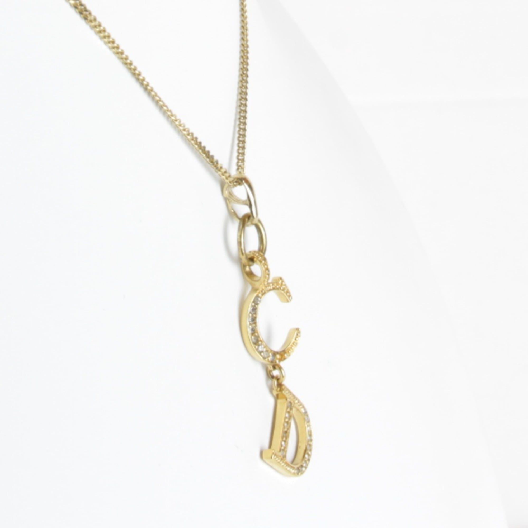 Dior Christian Dior necklace, metal, 5g, gold, women's pendant. Size ONE SIZE - 2 Thumbnail