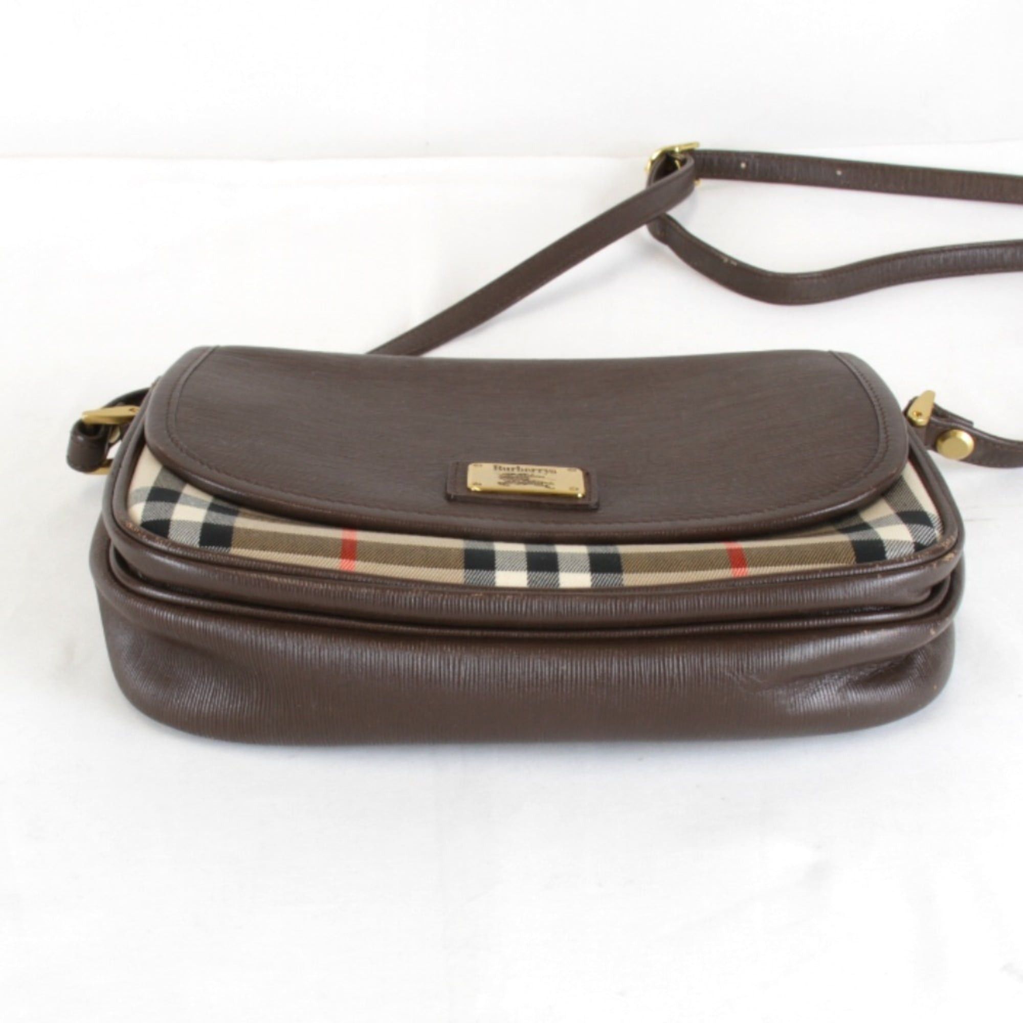 Burberry BURBERRY Nova Check Shadow Horse Shoulder Bag, Leather/Canvas, Brown, Women's Size ONE SIZE - 5 Thumbnail