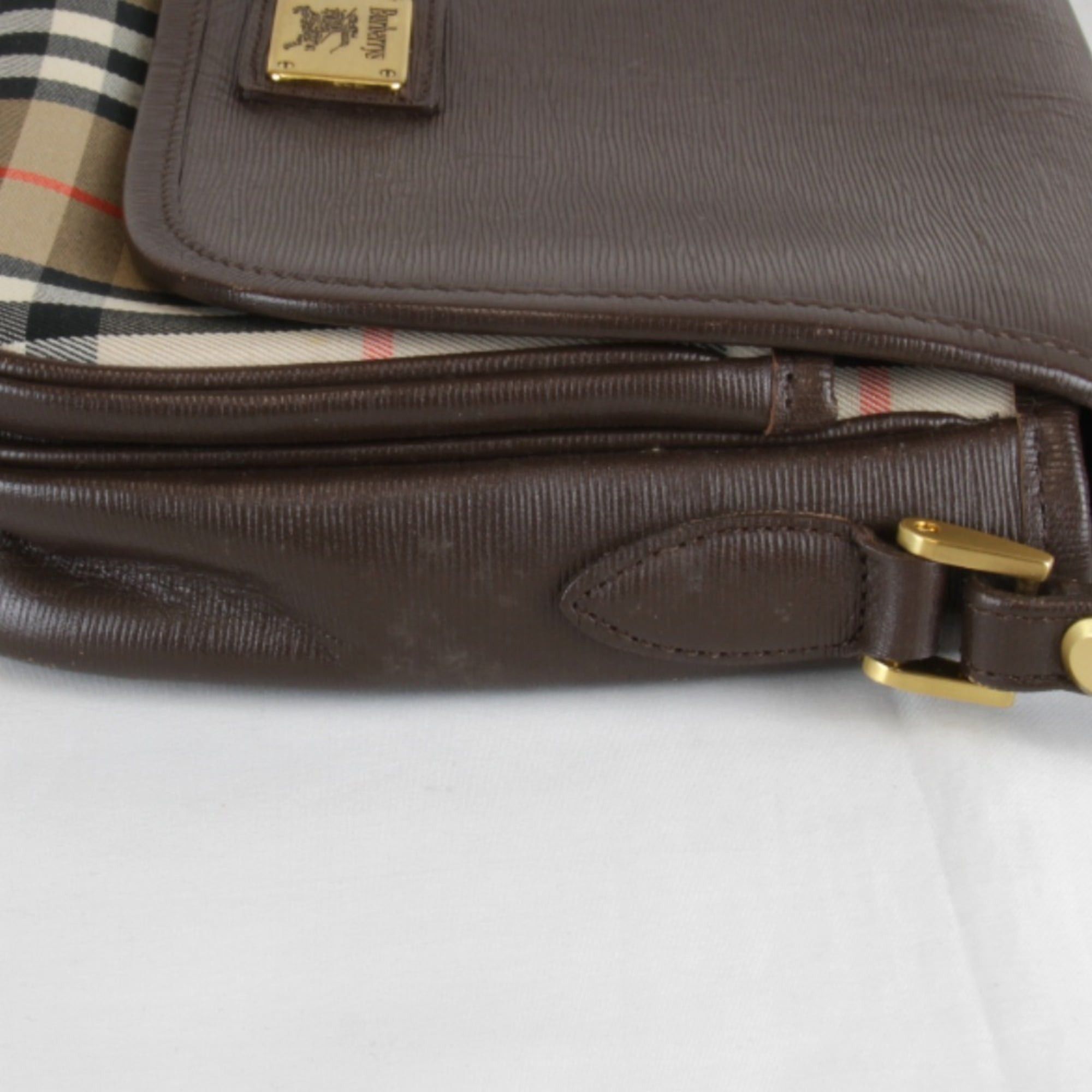 Burberry BURBERRY Nova Check Shadow Horse Shoulder Bag, Leather/Canvas, Brown, Women's Size ONE SIZE - 10 Thumbnail