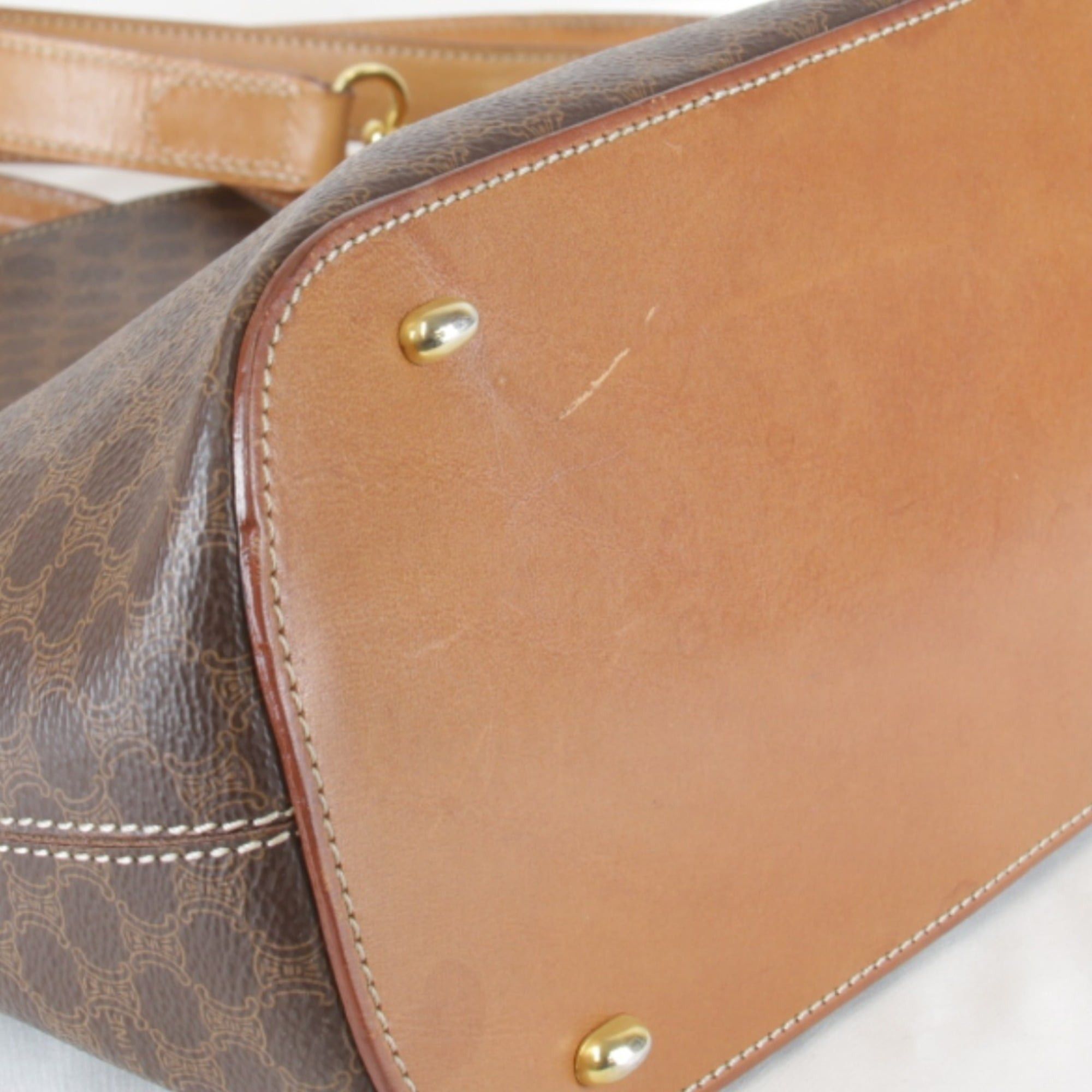 Celine CELINE Macadam Shoulder Bag / Leather Brown Women's Size ONE SIZE - 5 Thumbnail