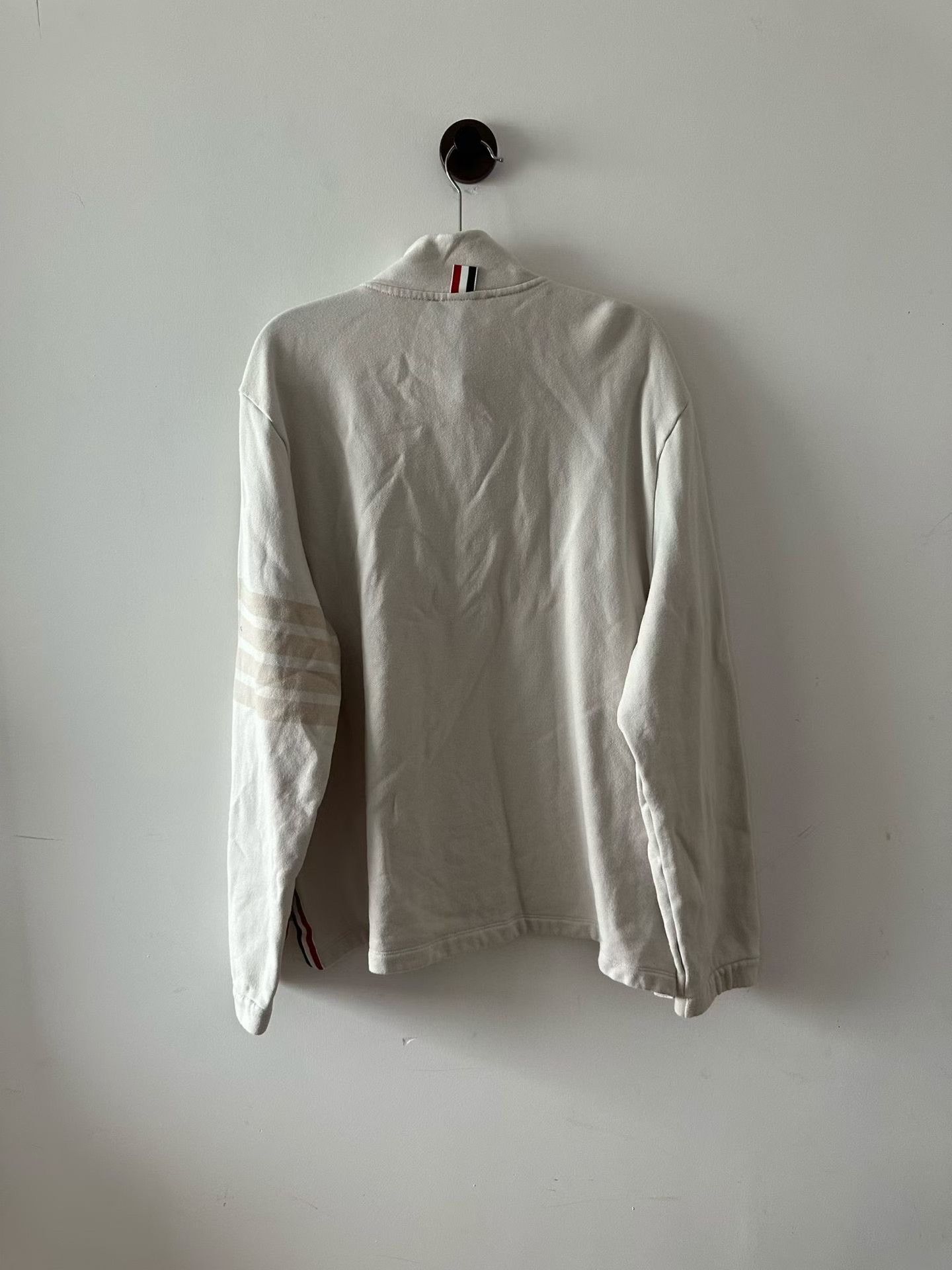 Thom Browne Thom Browne Off-White Half-Zip Sweatshirt Size US L / EU 52-54 / 3 - 2 Thumbnail