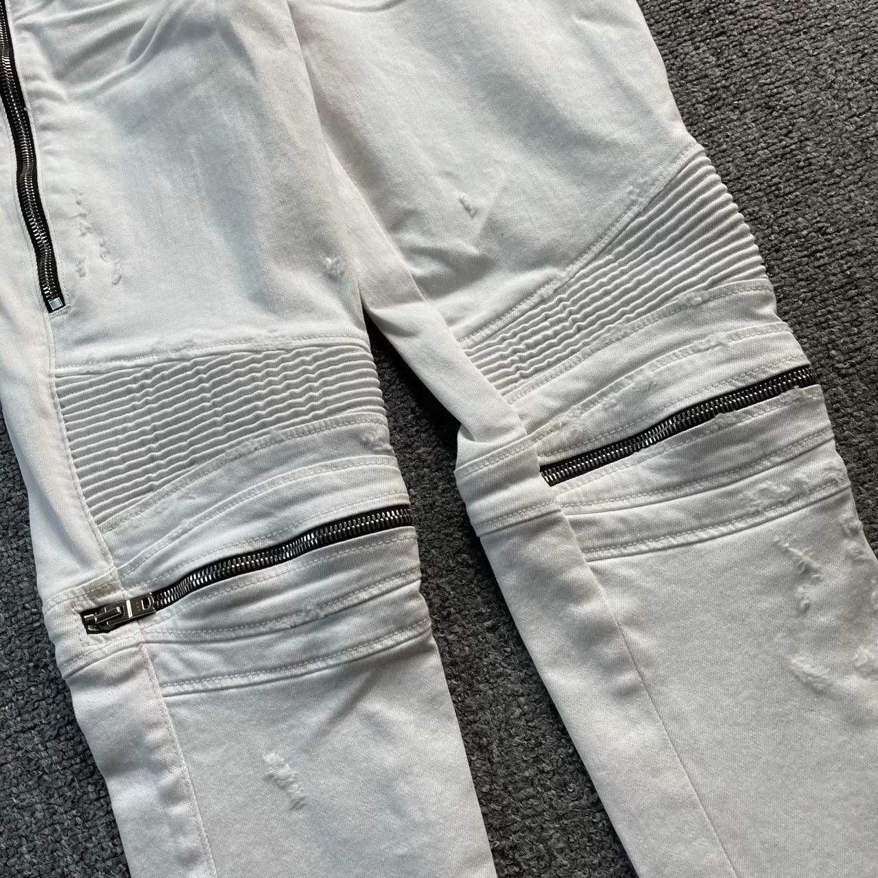 Amiri AMIRI White Zipper Slim Jeans 26 Size 26" / US 2 / IT 38 - 2 Thumbnail