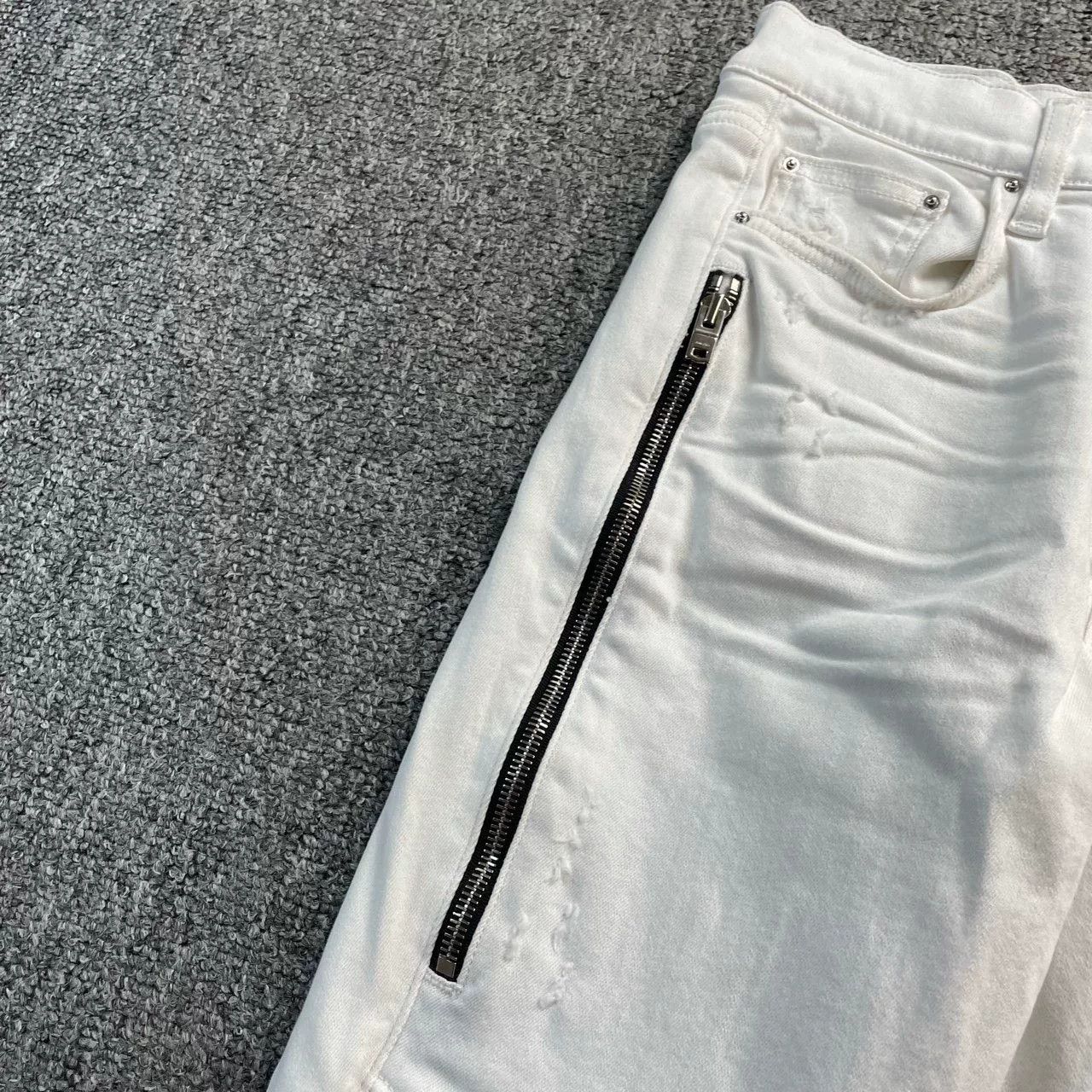 Amiri AMIRI White Zipper Slim Jeans 26 Size 26" / US 2 / IT 38 - 3 Thumbnail