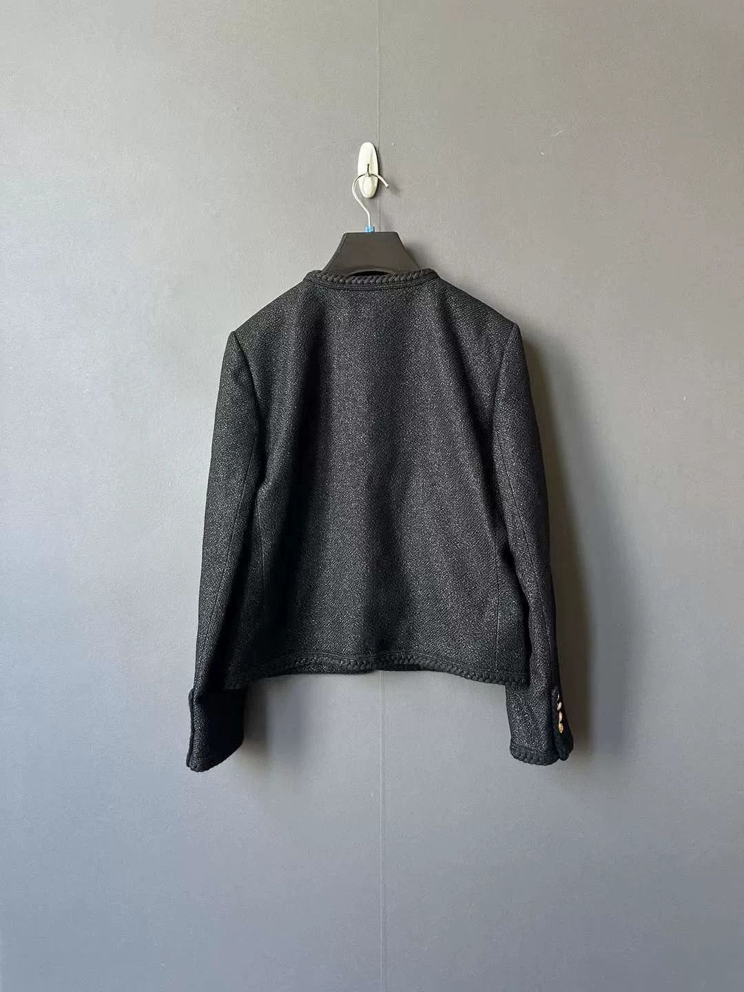 Celine Celine Black Gold Button Structured Coat Size S / US 4 / IT 40 - 2 Thumbnail