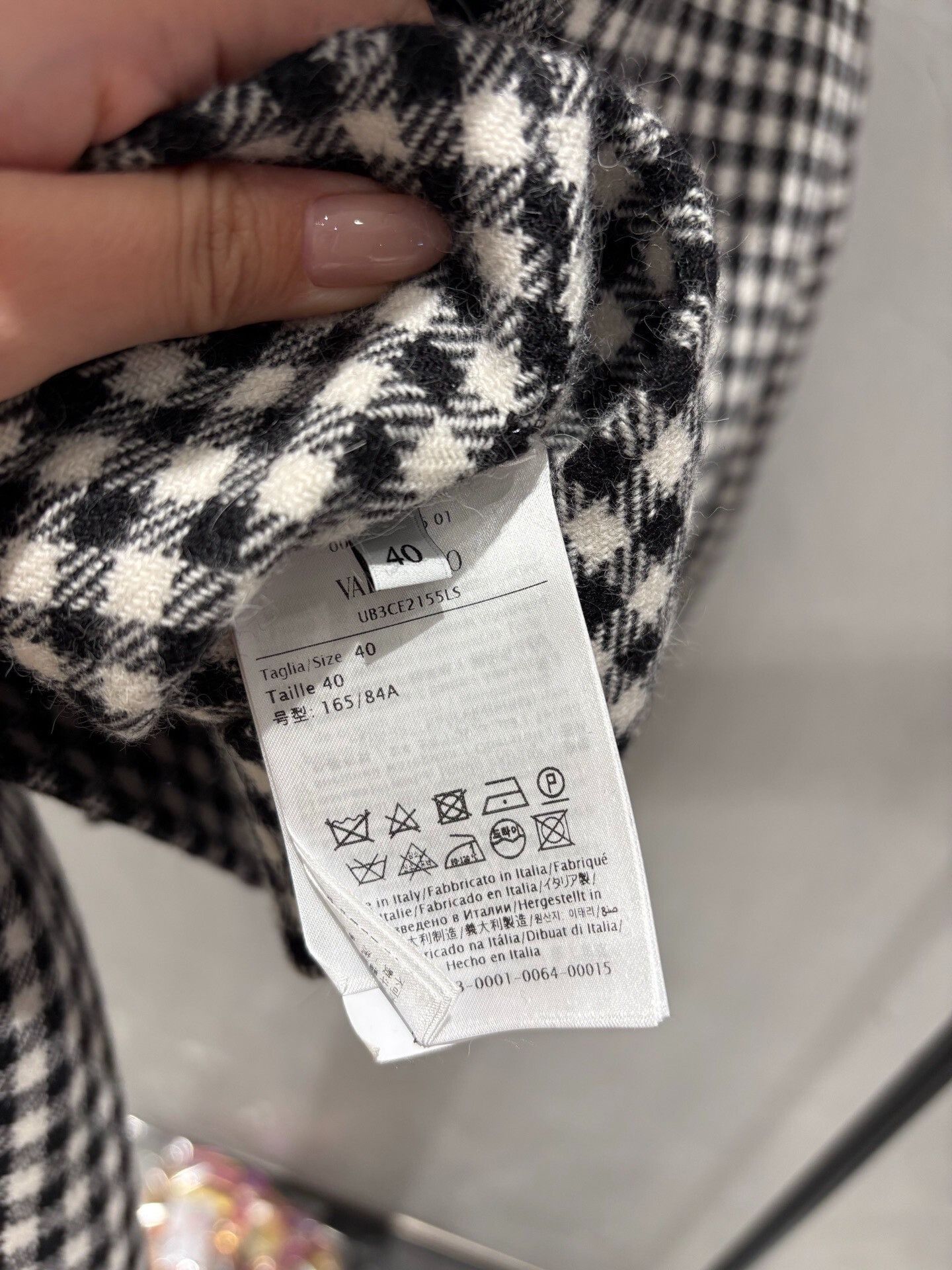 Valentino Valentino Wool Rabbit Hair Houndstooth Cropped Coat Size S / US 4 / IT 40 - 4 Thumbnail
