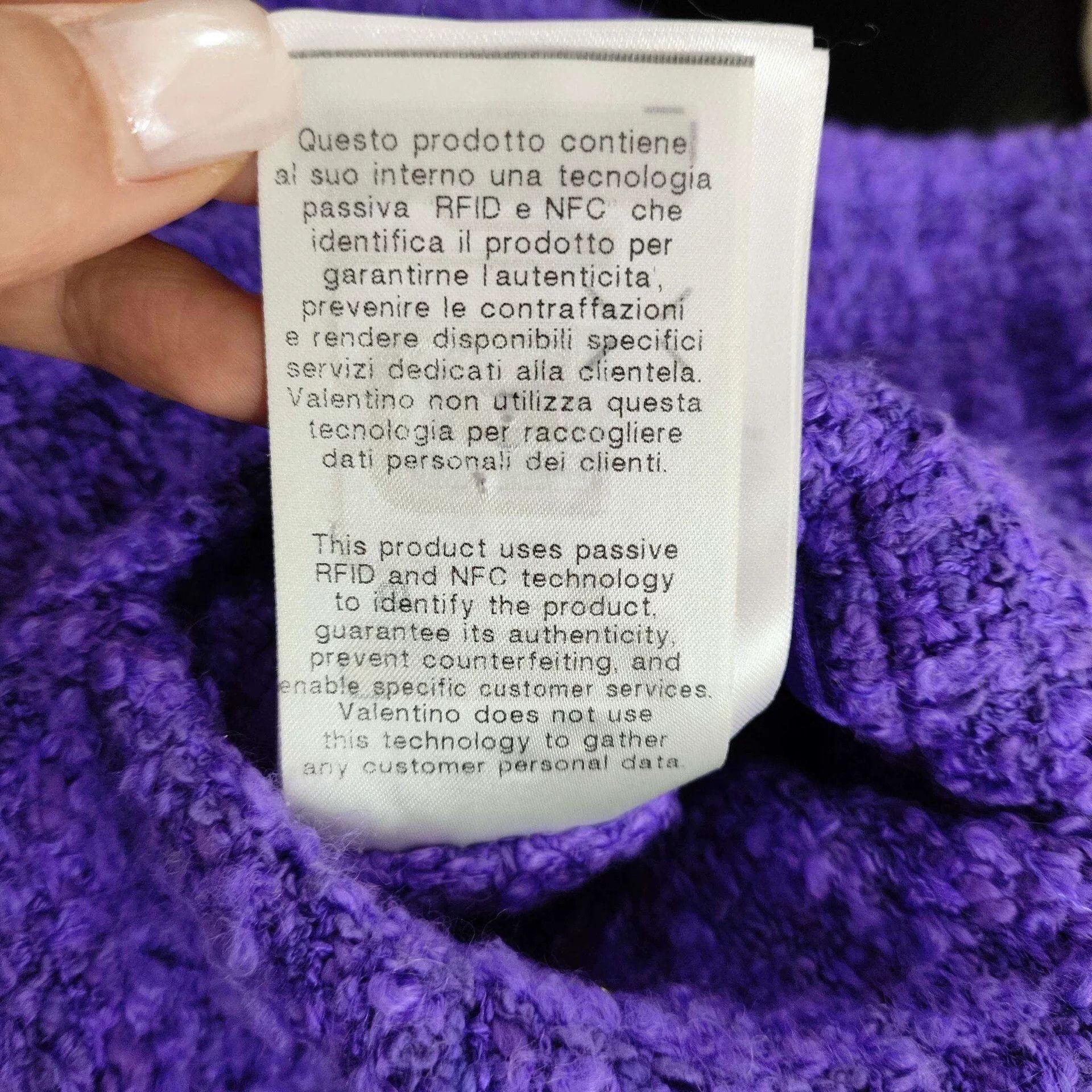 Valentino Valentino Purple Tweed Long-Sleeve Coat Size S / US 4 / IT 40 - 8 Thumbnail