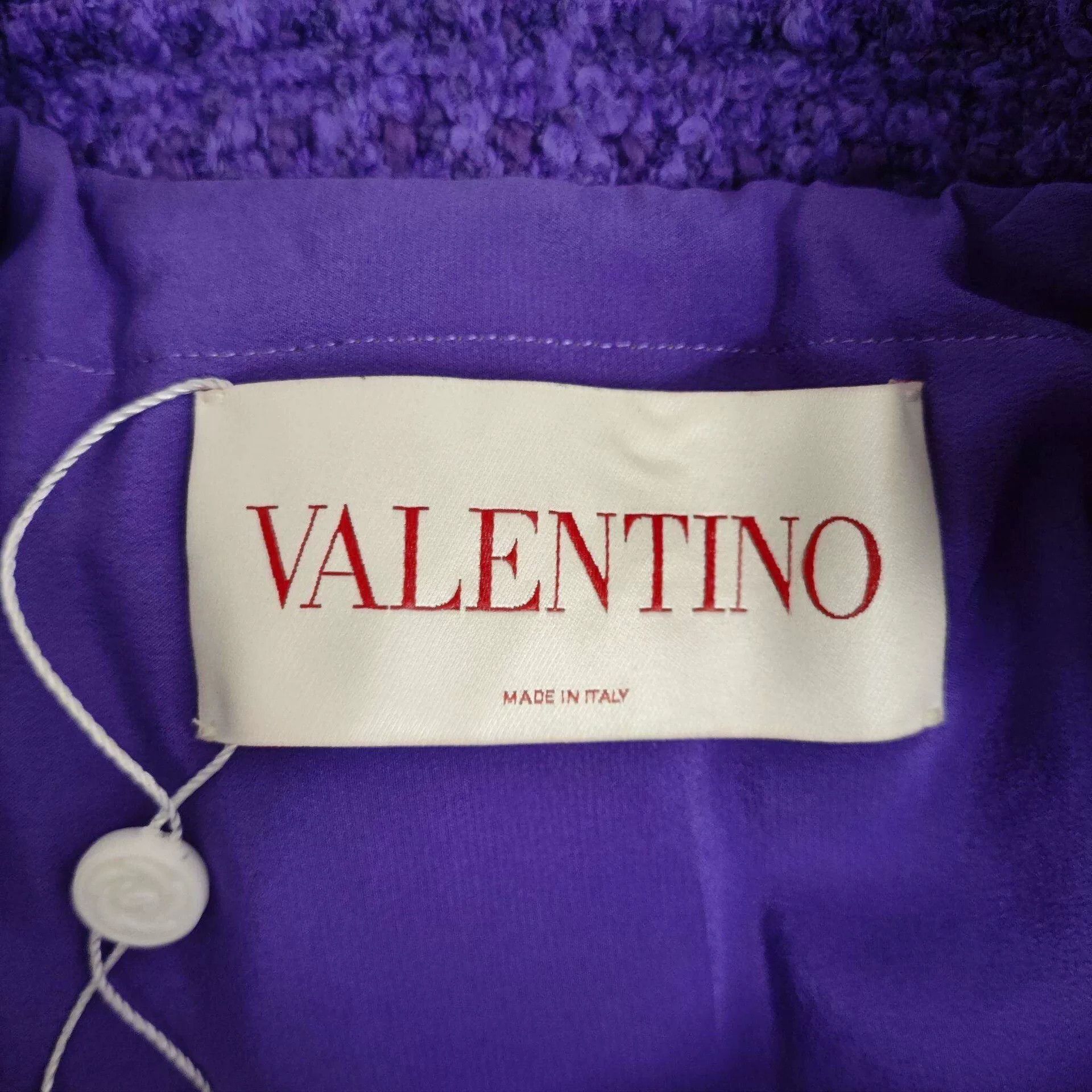 Valentino Valentino Purple Tweed Long-Sleeve Coat Size S / US 4 / IT 40 - 3 Thumbnail