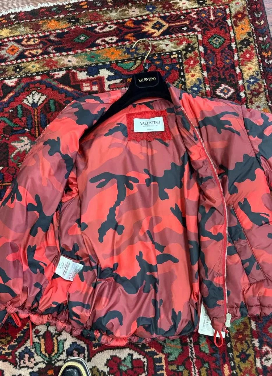 Valentino Valentino Red Black Camo Down Jacket Size S / US 4 / IT 40 - 4 Thumbnail
