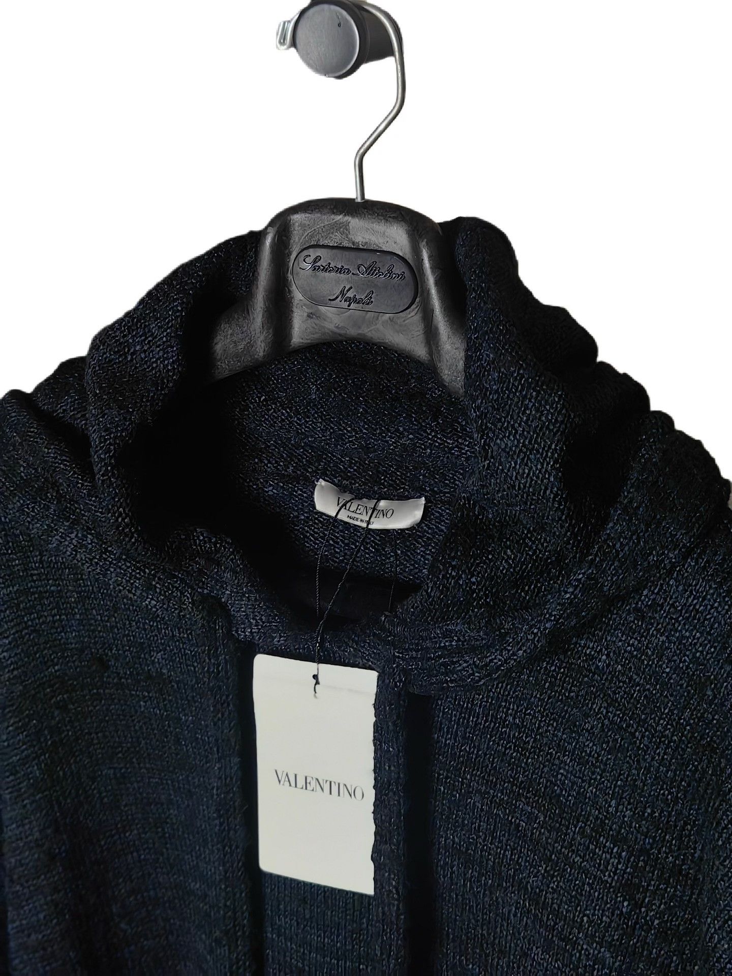 Valentino Valentino Black Hooded Fringe Cape Coat Size L / US 10 / IT 46 - 3 Thumbnail