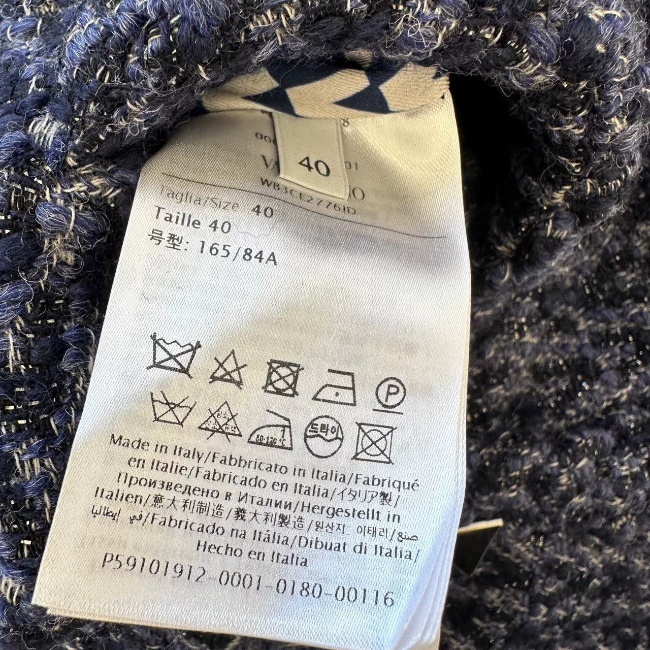 Valentino Valentino Navy Tweed Logo Cropped Coat Size S / US 4 / IT 40 - 7 Thumbnail