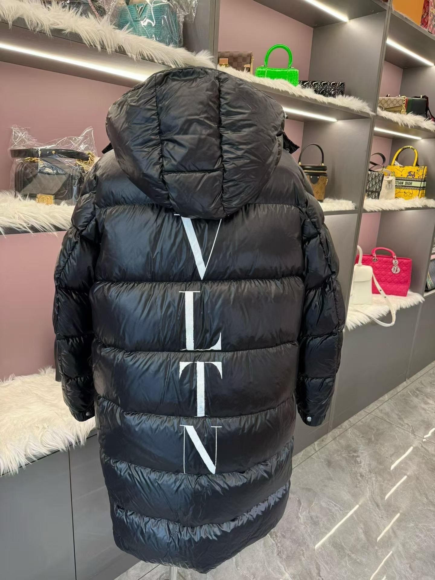 Moncler Moncler x Valentino Black Long Down Jacket Size M / US 6-8 / IT 42-44 - 3 Thumbnail