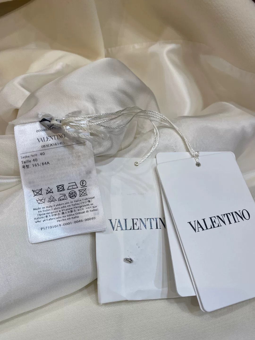 Valentino Valentino Blue Beaded Collar A-line Coat Size S / US 4 / IT 40 - 5 Thumbnail