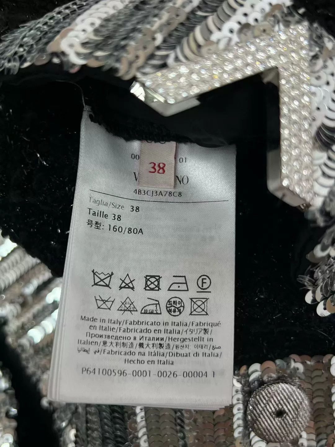 Valentino Valentino Black Sequined V-Neck Cardigan Size S / US 4 / IT 40 - 5 Thumbnail