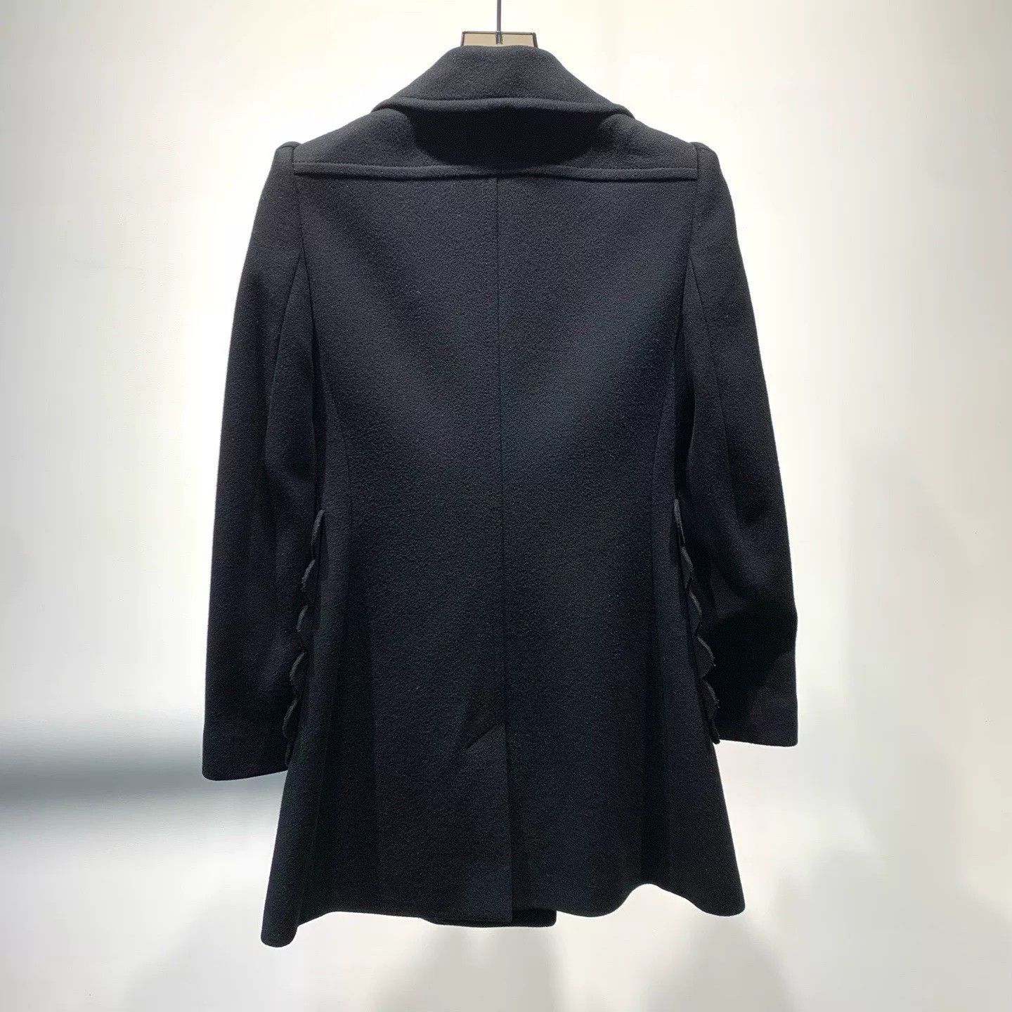 Valentino Valentino Black Wool Coat Size S / US 4 / IT 40 - 7 Thumbnail