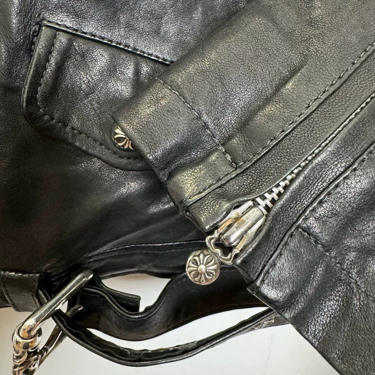 Chrome Hearts Chrome Hearts Black Biker Leather Jacket Size S / US 4 / IT 40 - 6 Thumbnail