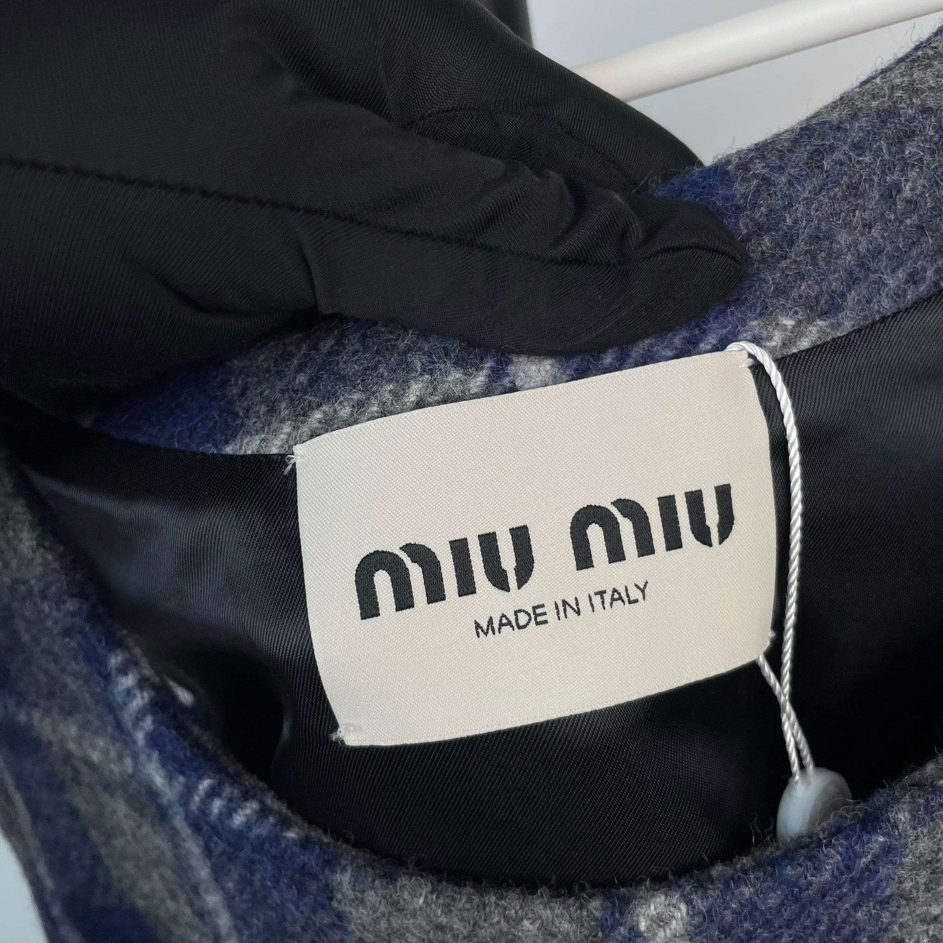 Miu Miu MiuMiu 25SS Blue-Gray Plaid Sleeveless Mini Wool Dress Size S / US 4 / IT 40 - 6 Thumbnail