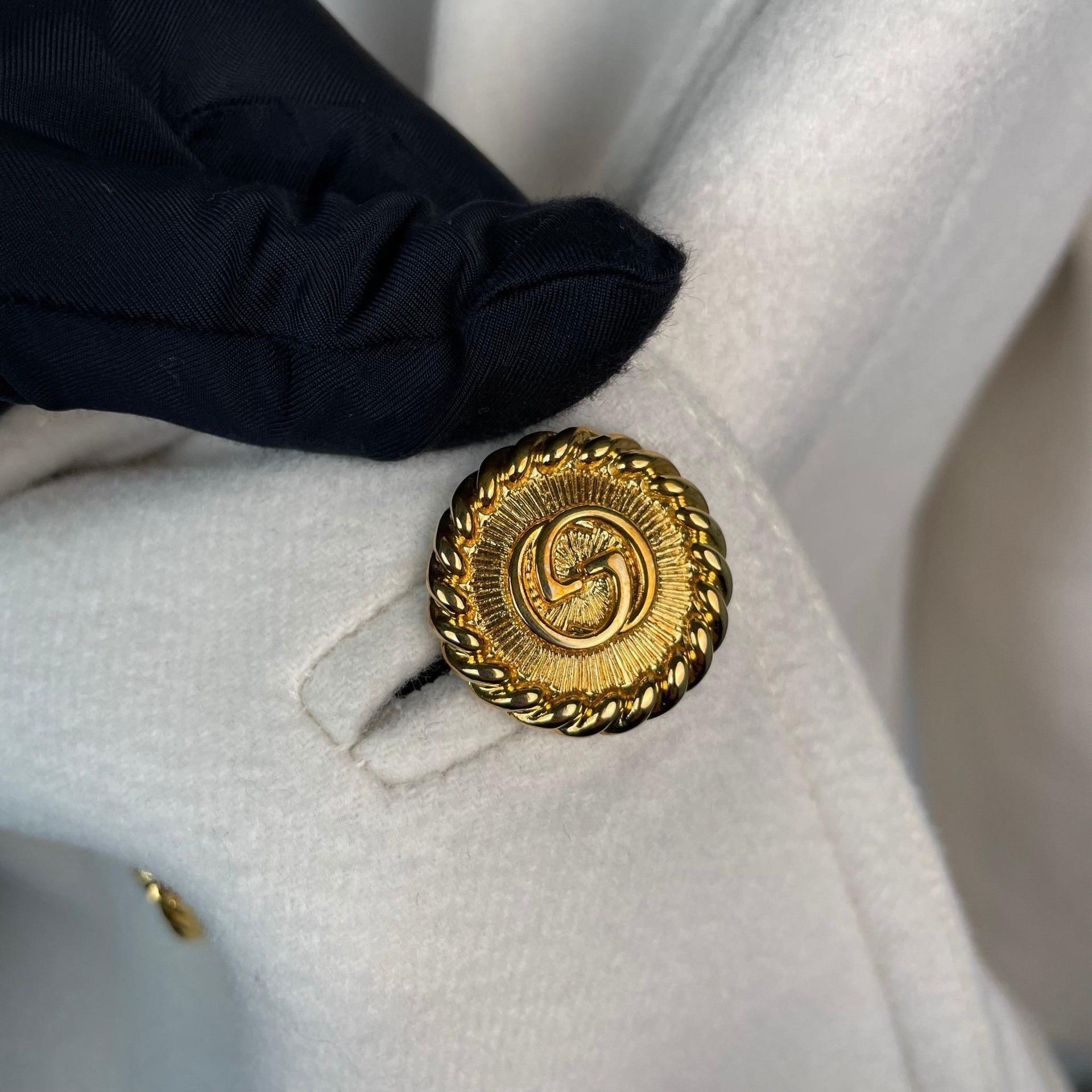 Gucci Gucci Cream Double-Breasted Wool Coat Size XS / US 0-2 / IT 36-38 - 4 Thumbnail