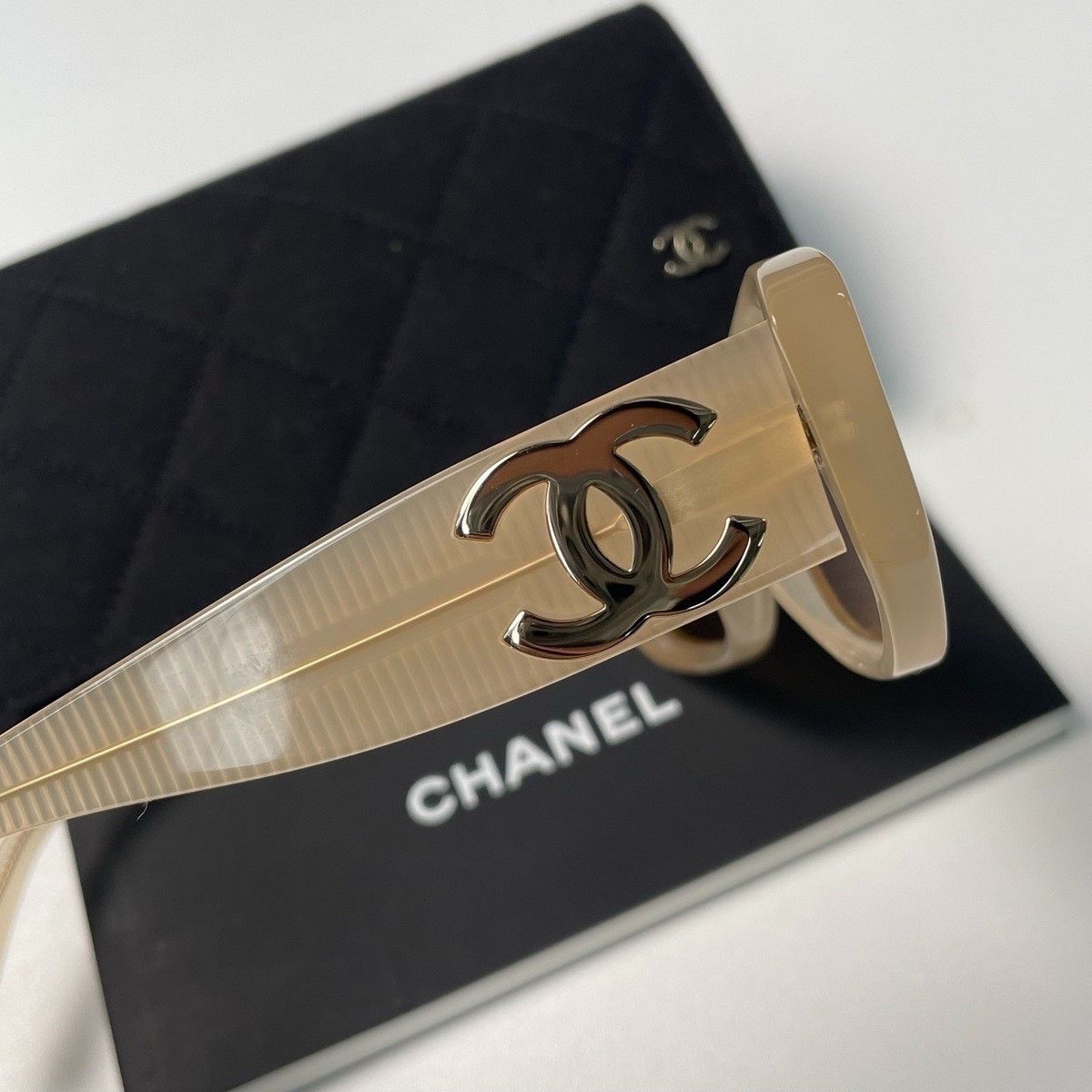 Chanel Chanel Brown Rectangular Sunglasses Size ONE SIZE - 4 Thumbnail