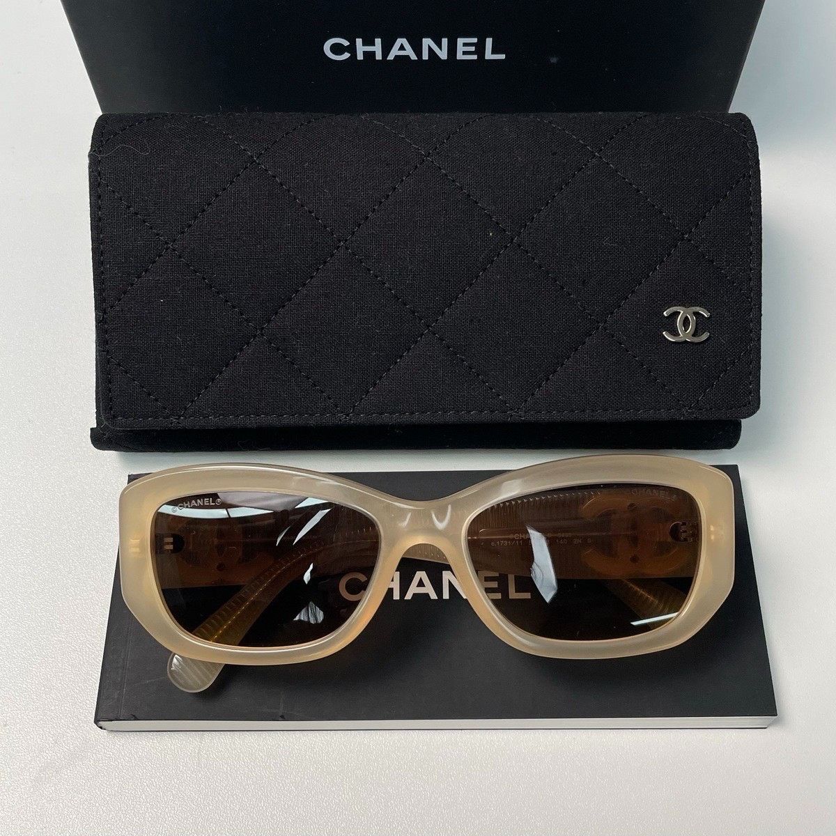 Chanel Chanel Brown Rectangular Sunglasses Size ONE SIZE - 3 Thumbnail