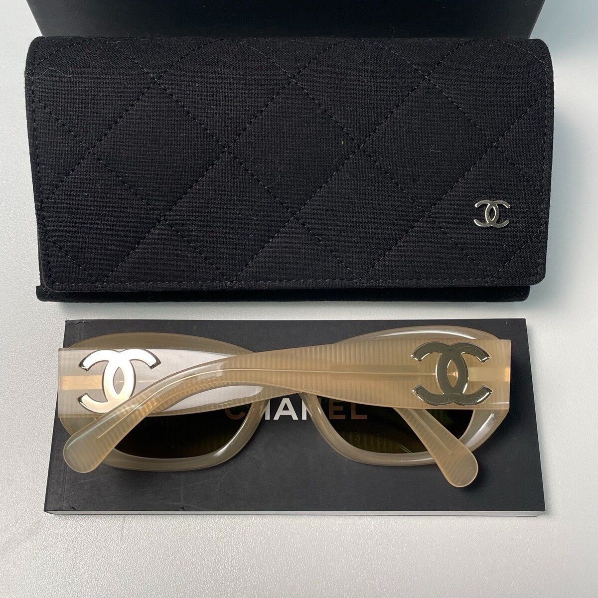 Chanel Chanel Brown Rectangular Sunglasses Size ONE SIZE - 8 Thumbnail