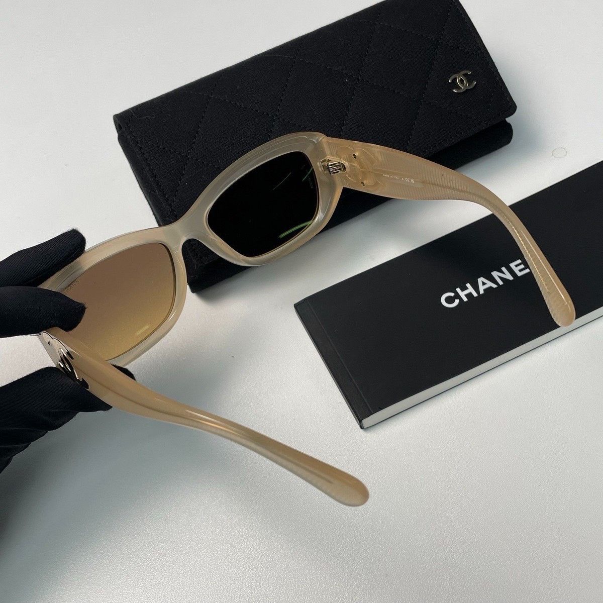 Chanel Chanel Brown Rectangular Sunglasses Size ONE SIZE - 5 Thumbnail