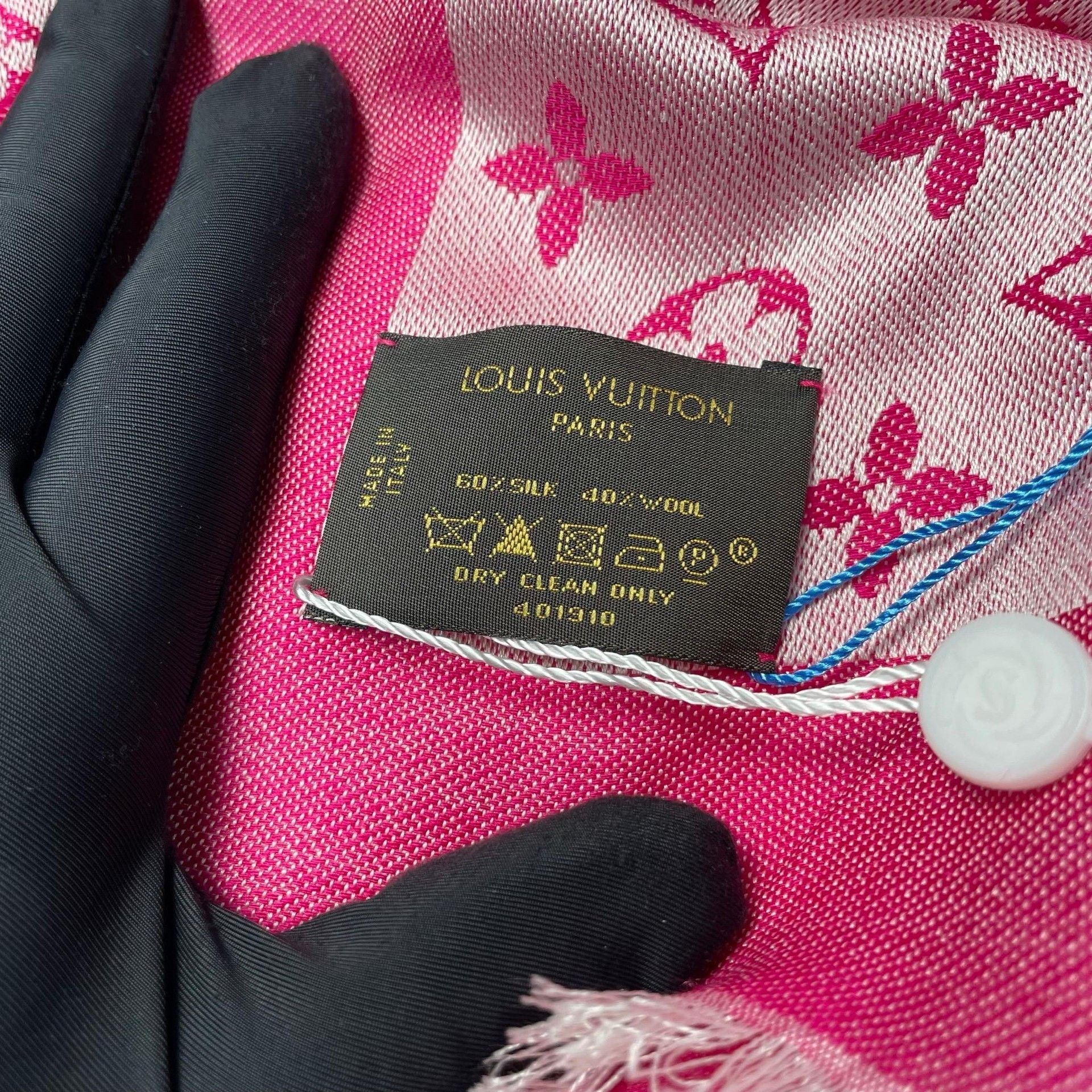 Louis Vuitton LV Pink Monogram Satin Tassel Scarf Size ONE SIZE - 9 Thumbnail