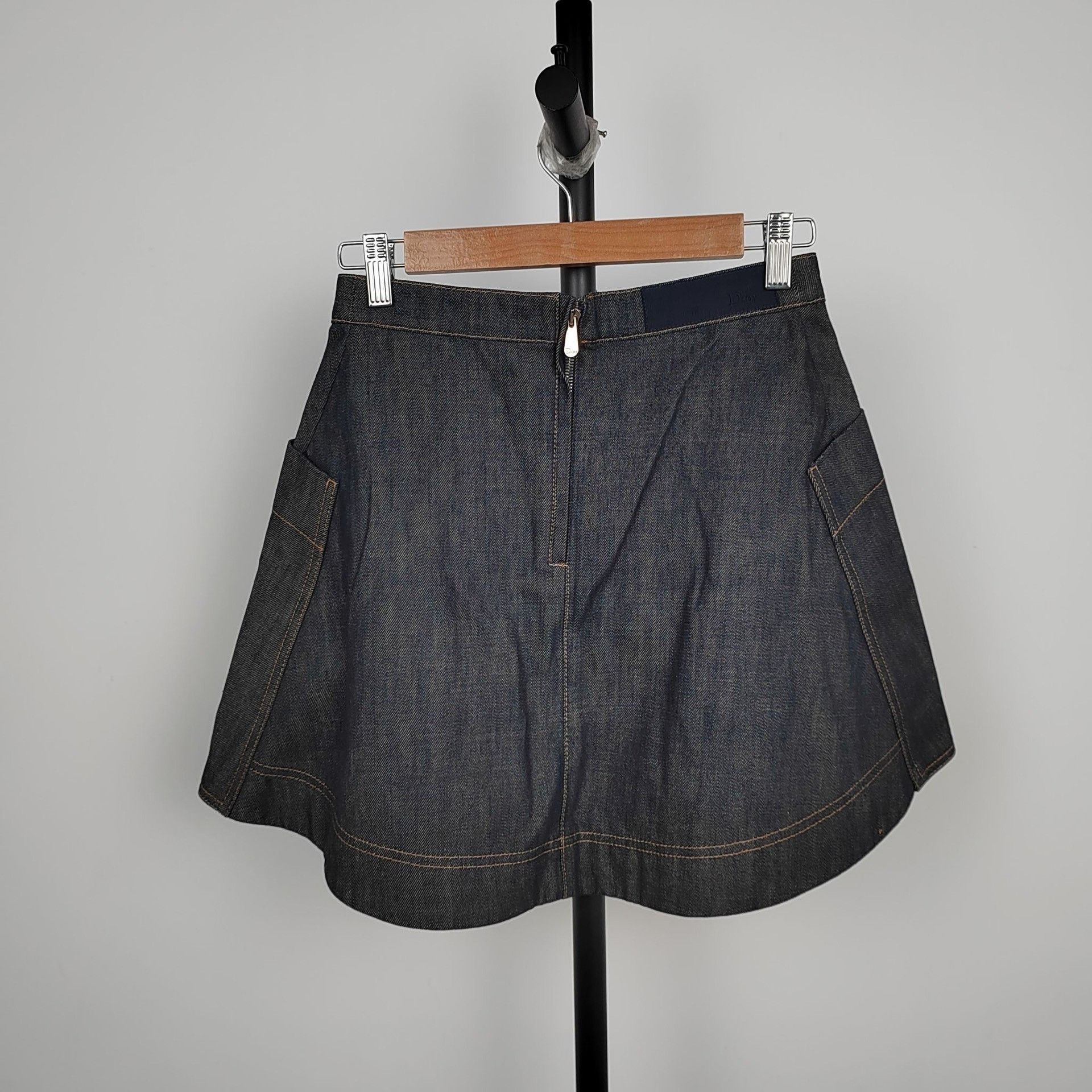Dior Dior Dark Blue Rhinestone Beaded Denim Skirt Size 36" / US 14 / IT 50 - 5 Thumbnail