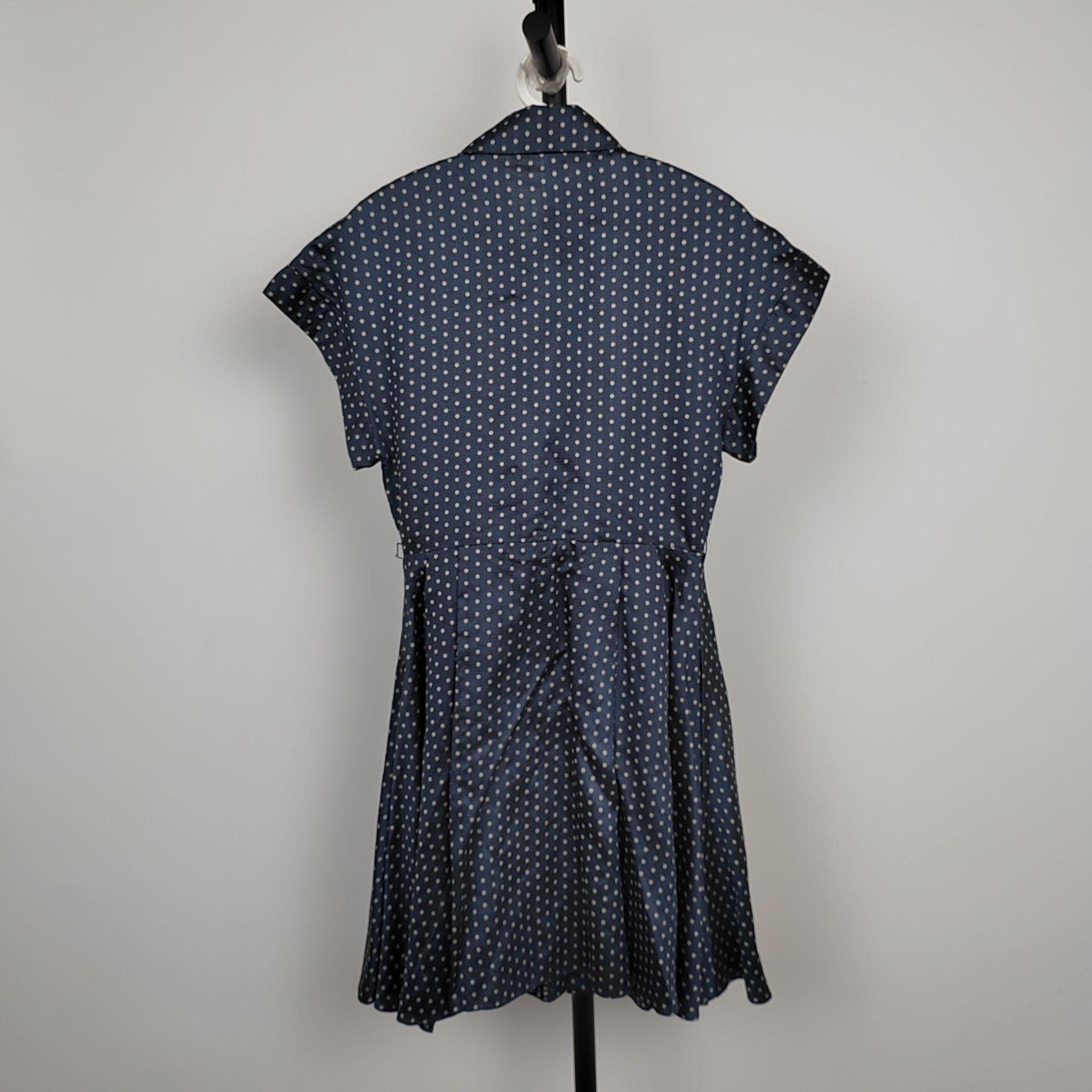 Dior Dior Dark Blue Polka Dot Silk Dress Size XS / US 0-2 / IT 36-38 - 2 Thumbnail