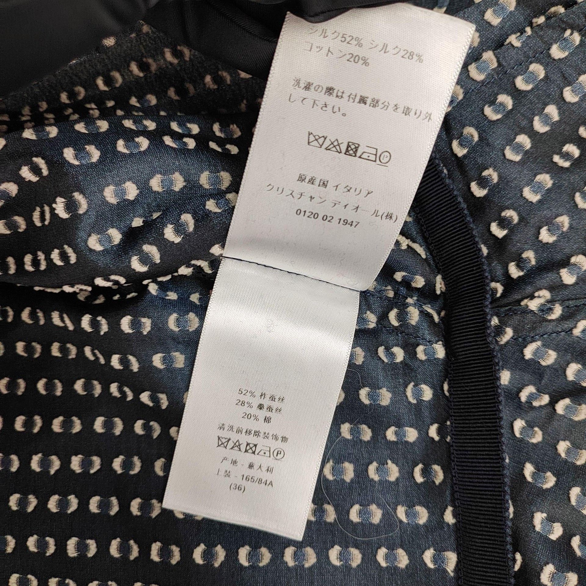 Dior Dior Dark Blue Polka Dot Silk Dress Size XS / US 0-2 / IT 36-38 - 6 Thumbnail