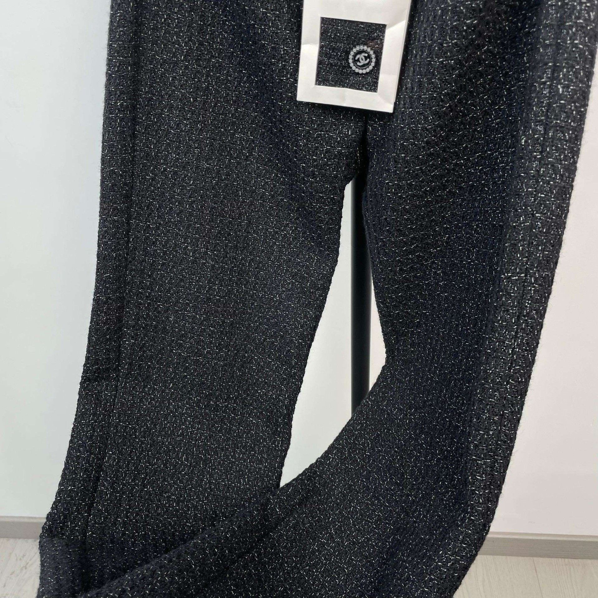 Chanel Chanel Black Tweed Straight-Leg Pants Size 36" / US 14 / IT 50 - 7 Thumbnail