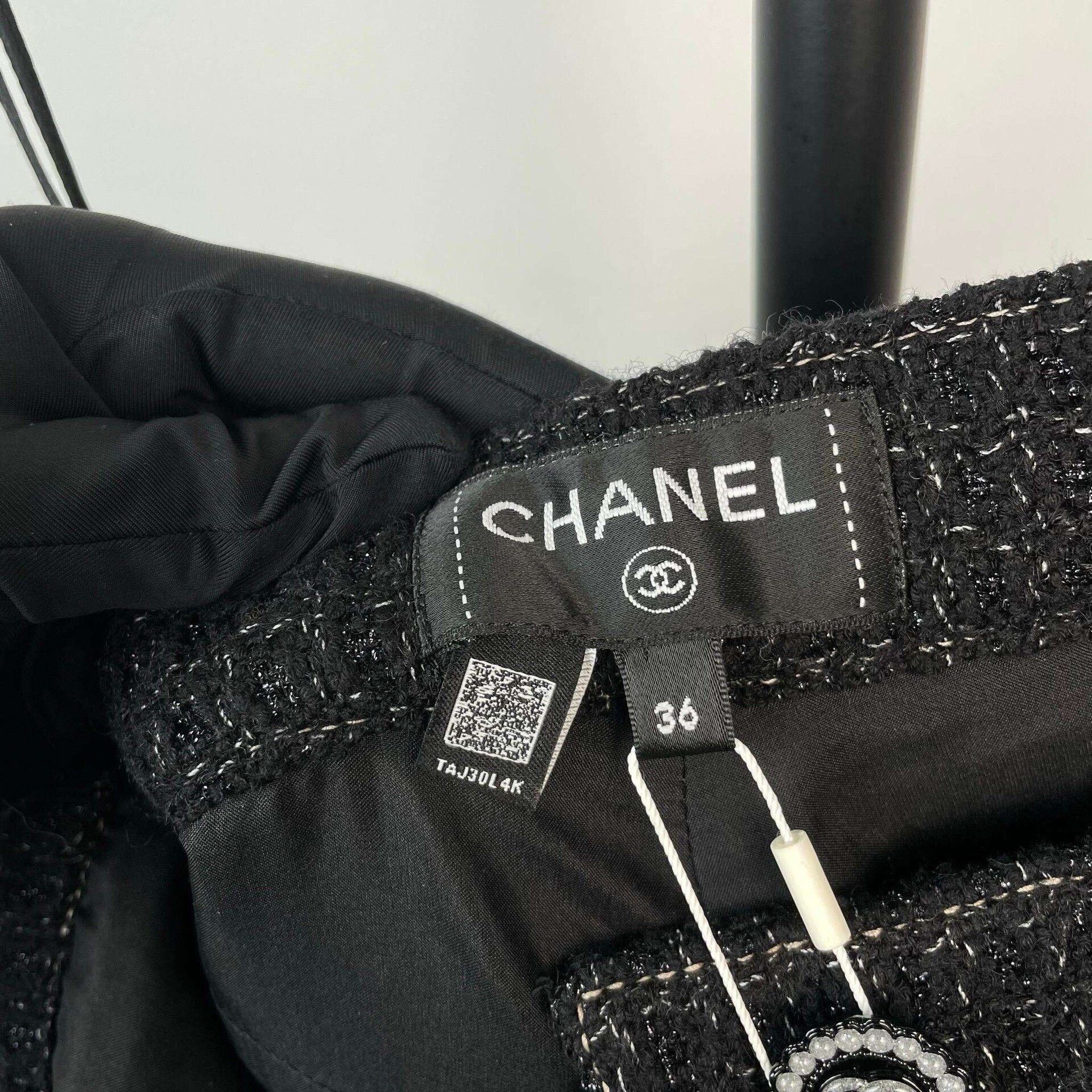 Chanel Chanel Black Tweed Straight-Leg Pants Size 36" / US 14 / IT 50 - 3 Thumbnail