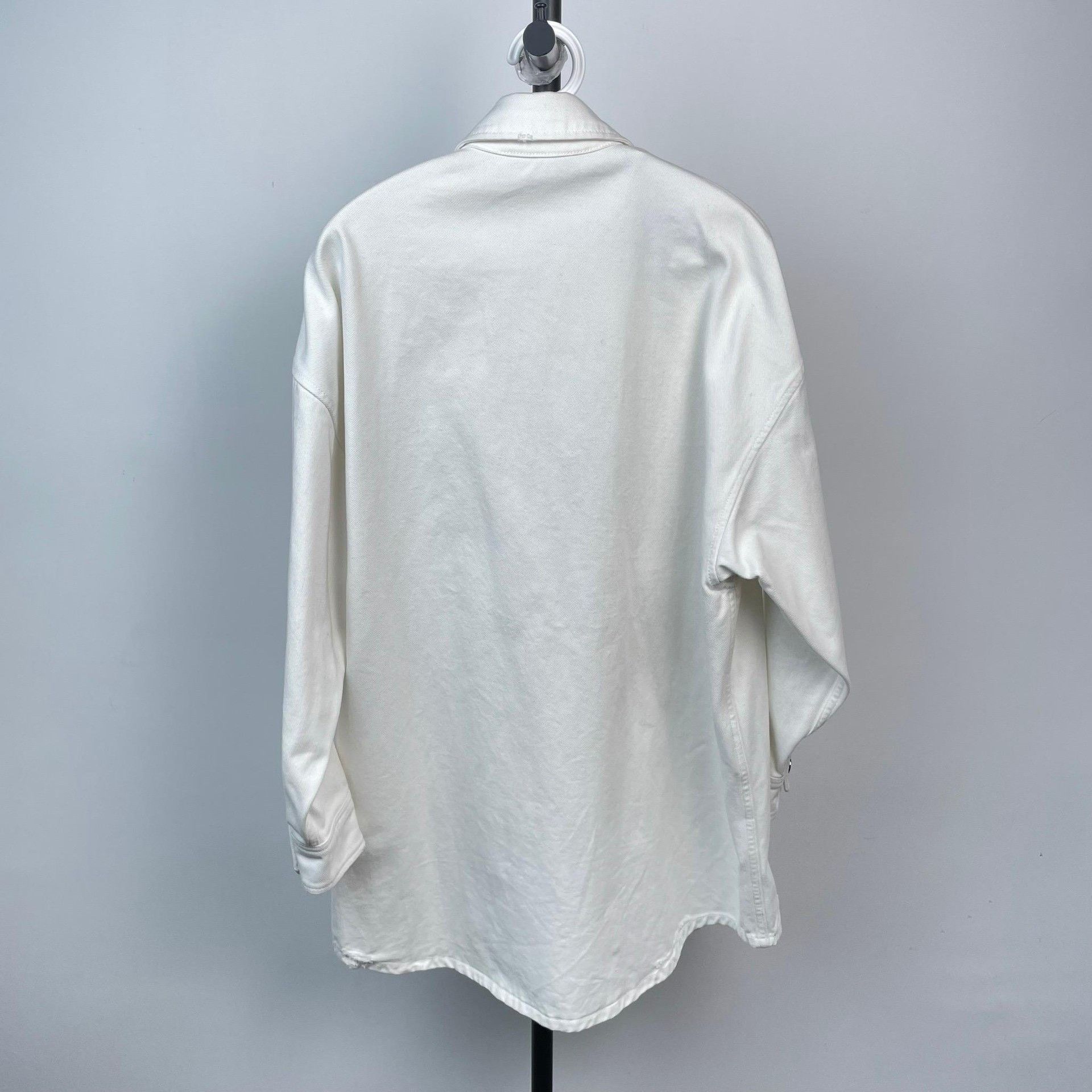 Prada Prada White Logo Long-Sleeve Shirt Coat Size XS / US 0-2 / IT 36-38 - 2 Thumbnail
