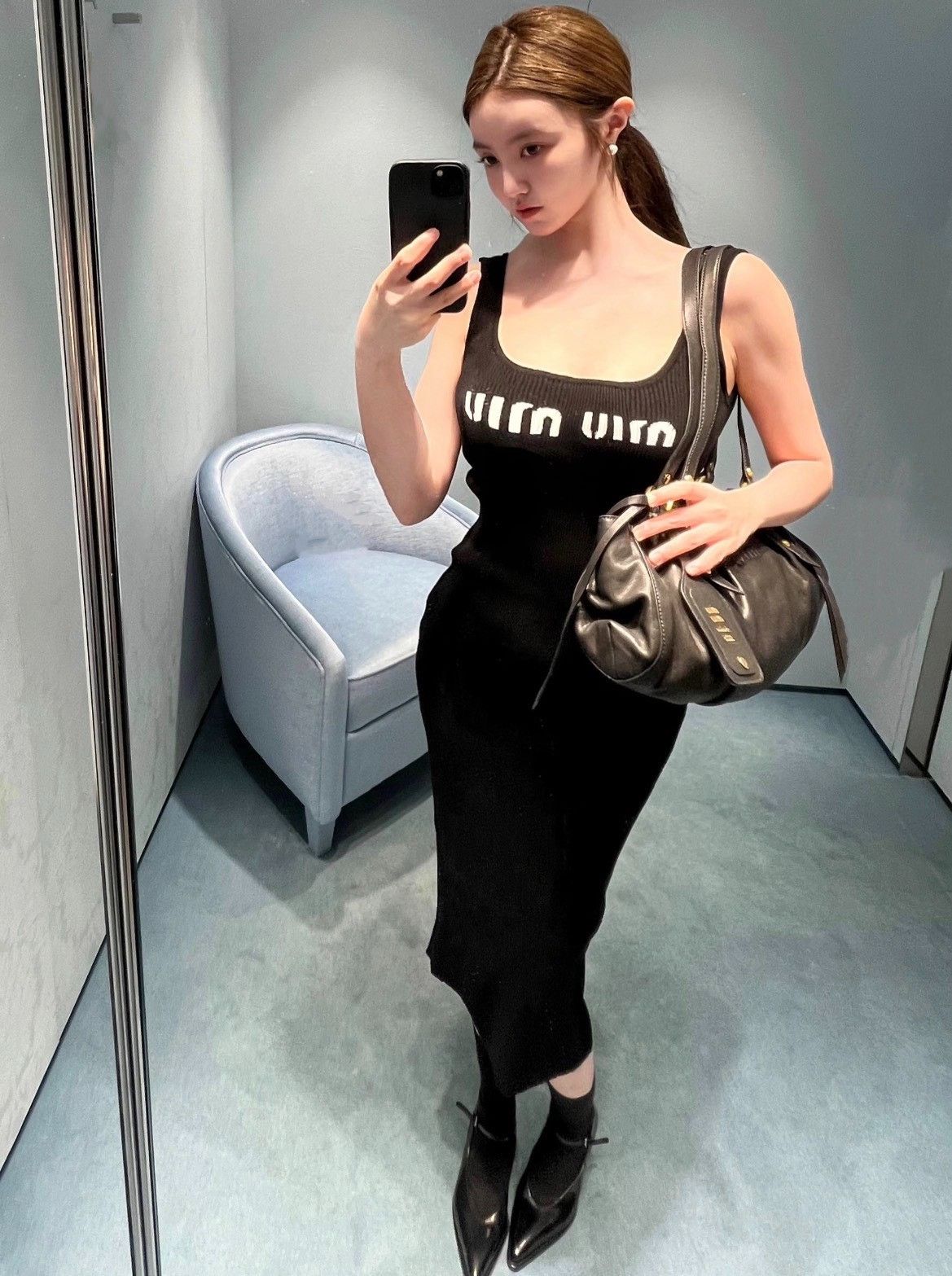 Miu Miu Miu Miu Black Logo Knit Vest Dress Size XS / US 0-2 / IT 36-38 - 4 Thumbnail