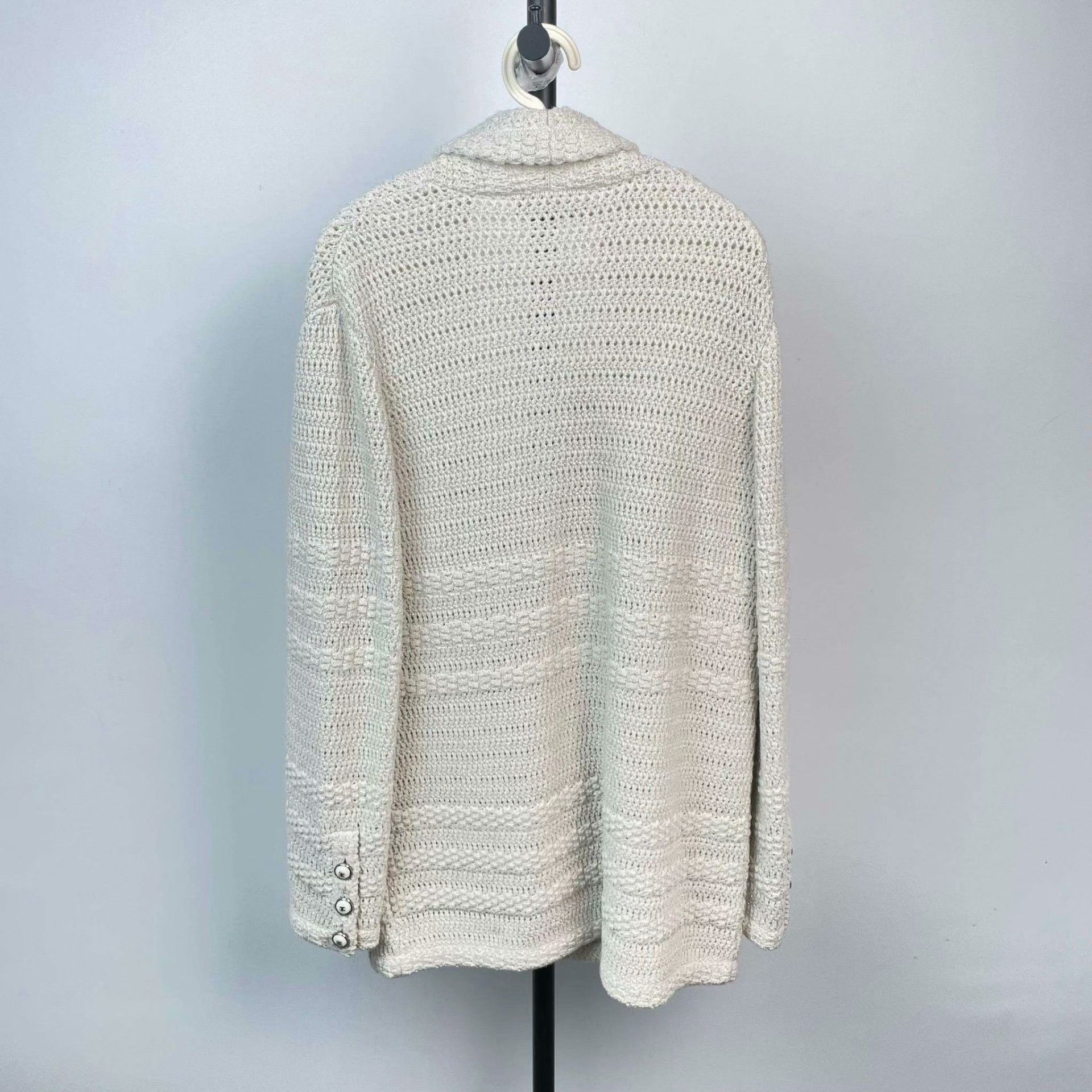 Chanel Chanel Silver Thread Knit Four-Pocket Cardigan Size S / US 4 / IT 40 - 2 Thumbnail