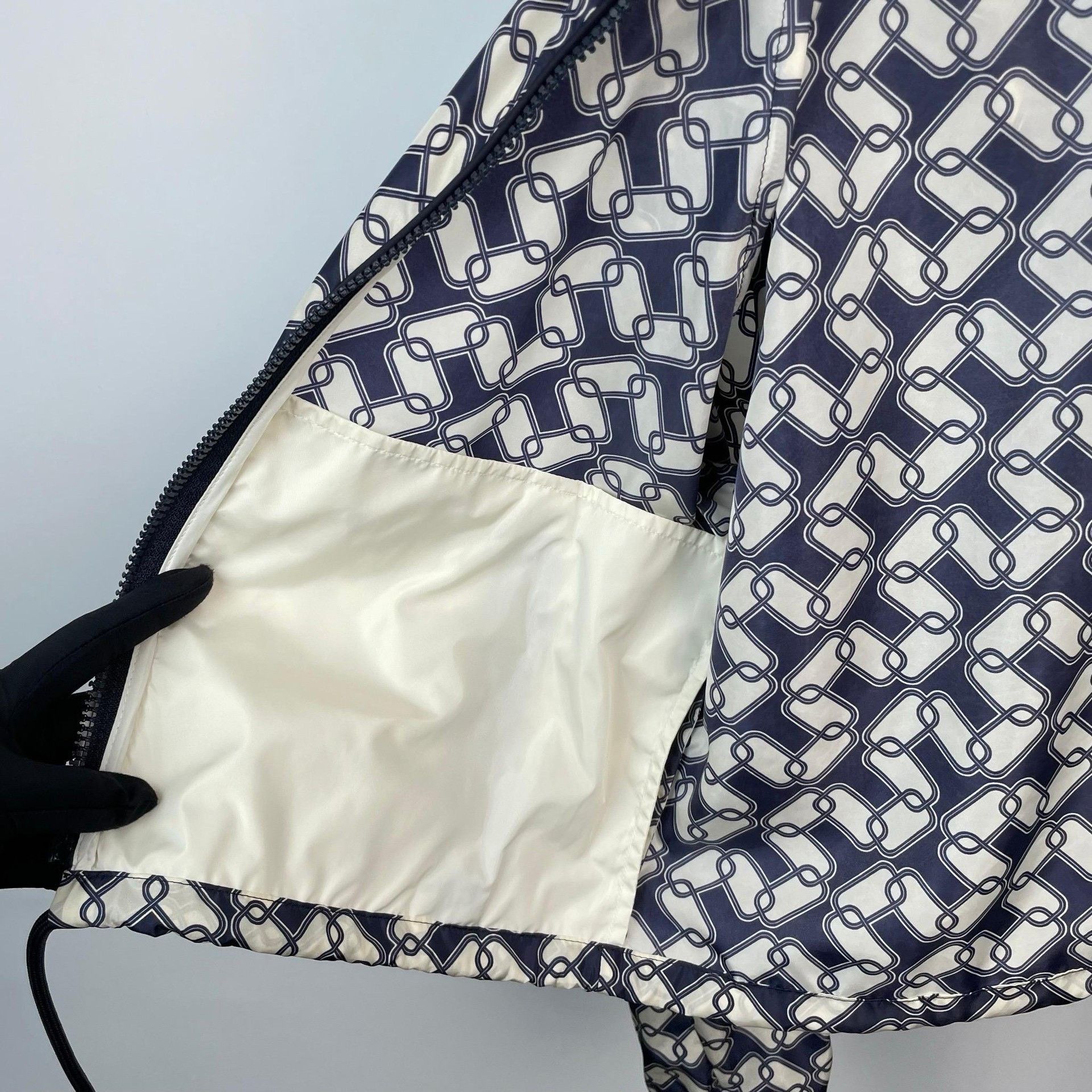 Moncler Moncler Blue White Monogram Hooded Jacket Size XS / US 0-2 / IT 36-38 - 7 Thumbnail