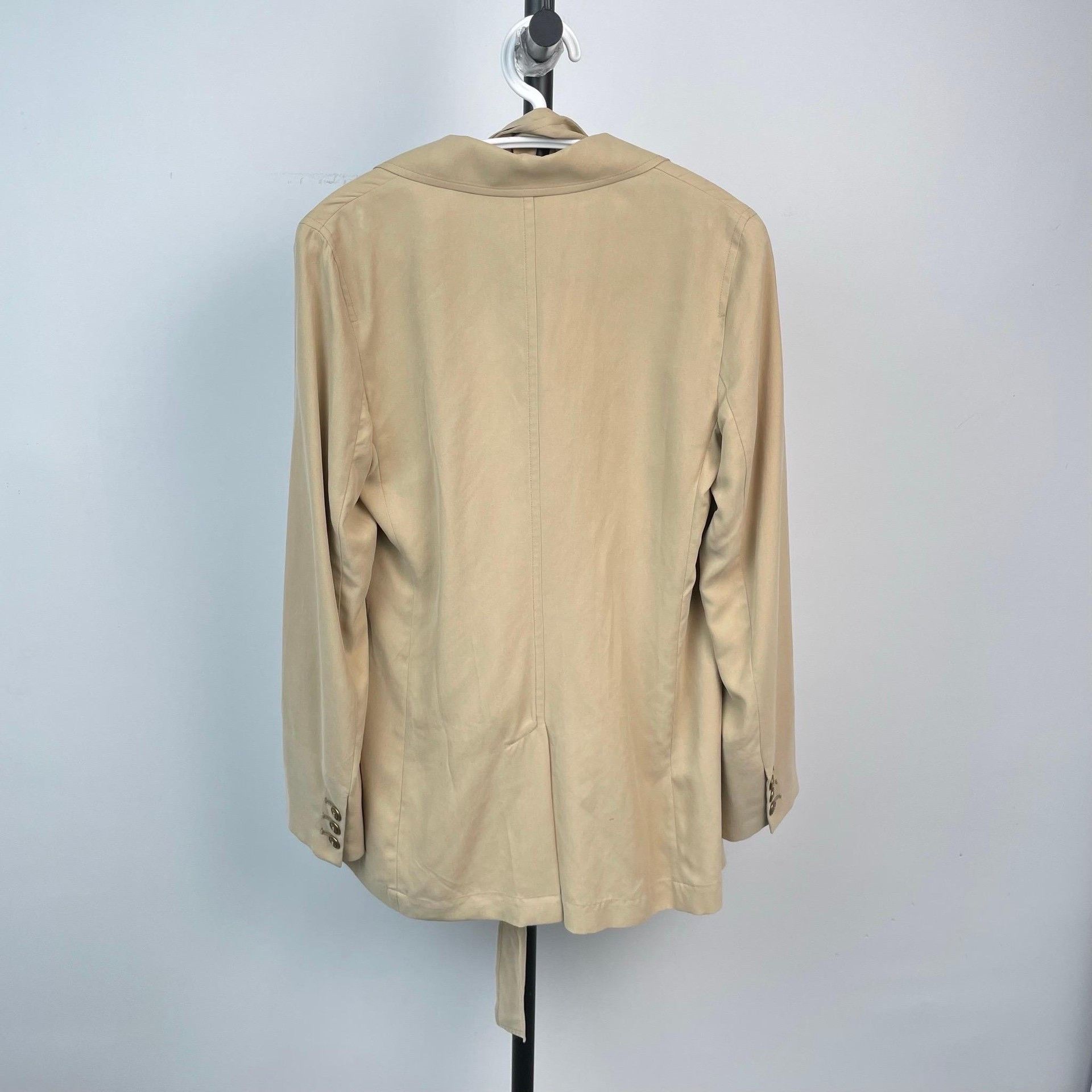 Max Mara Maxmara Beige Silk Jacket & Pants Suit Size XXS / US 00 / IT 34 - 8 Thumbnail